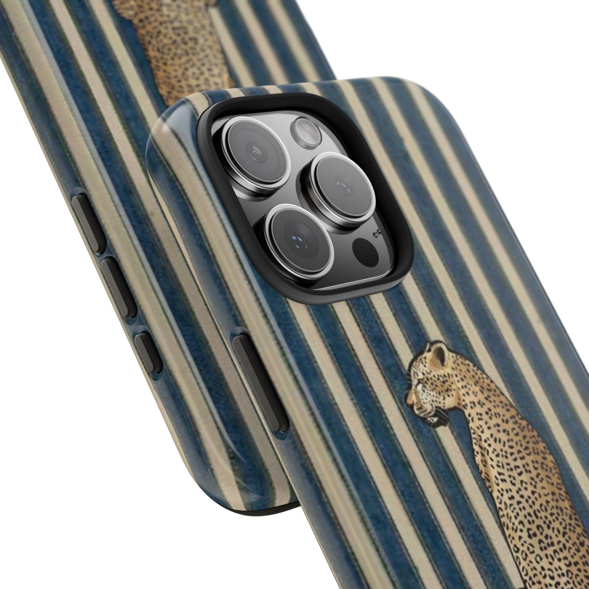 Leopard Vintage Blue Stripe