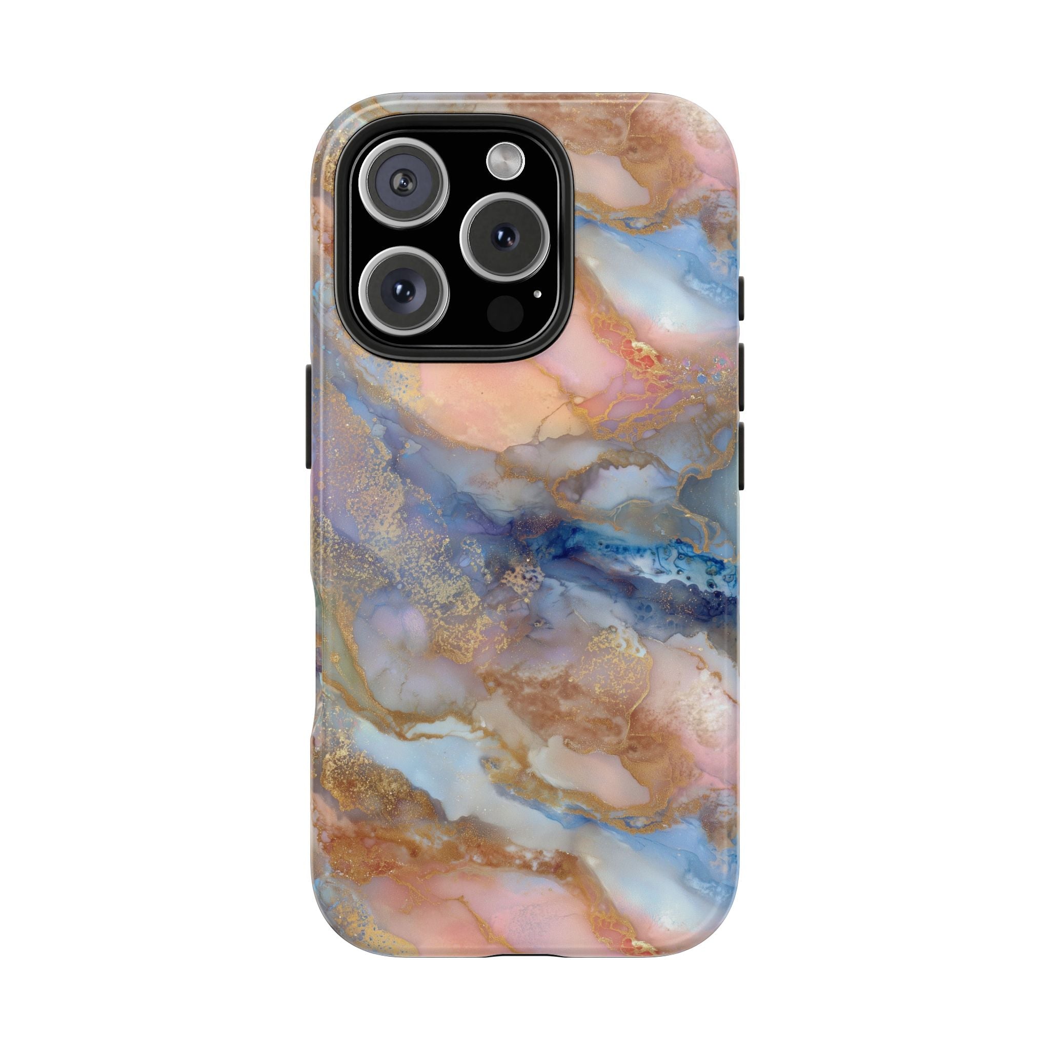 Rose Gold & Blue Abstract Marble