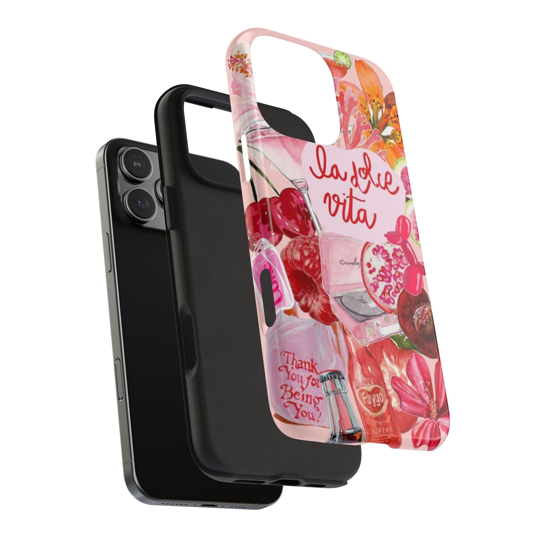 'La Dolce Vita' Pink Floral Collage