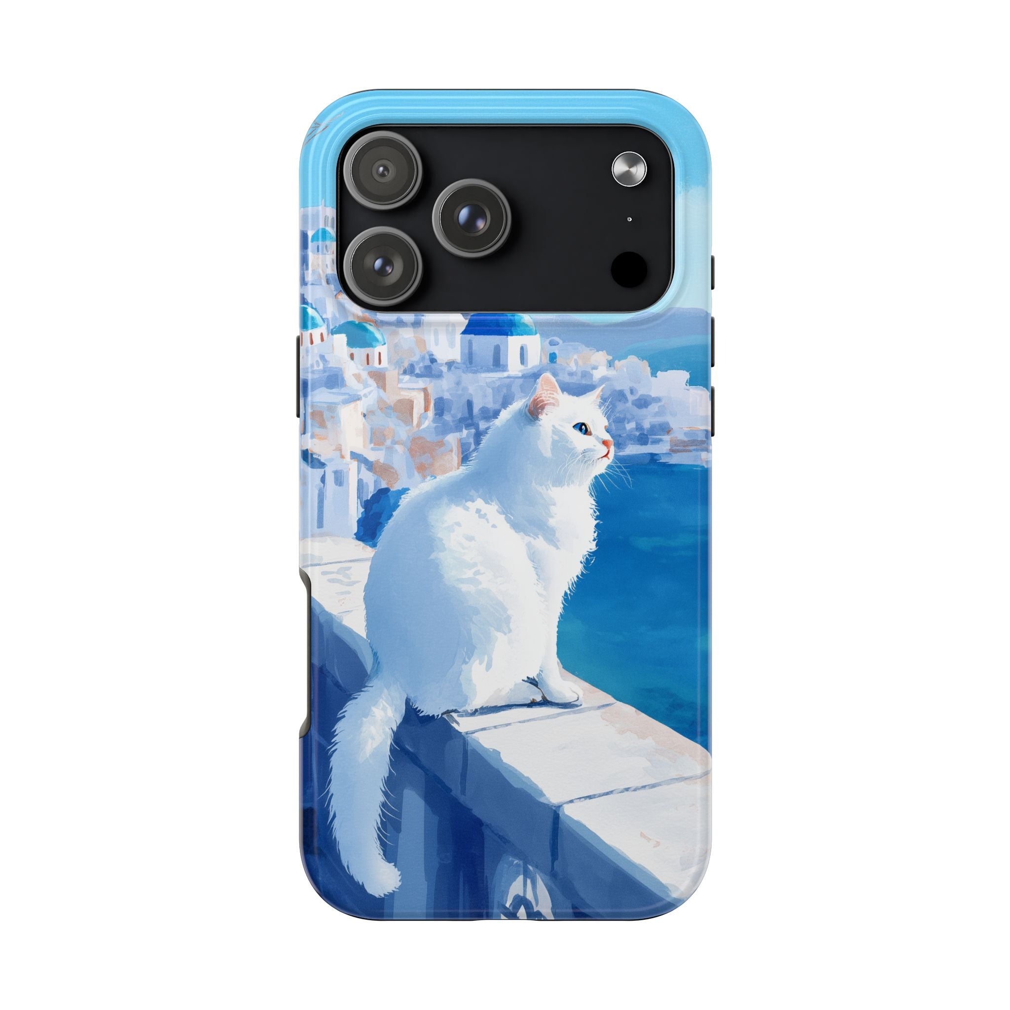 White Cat in Santorini