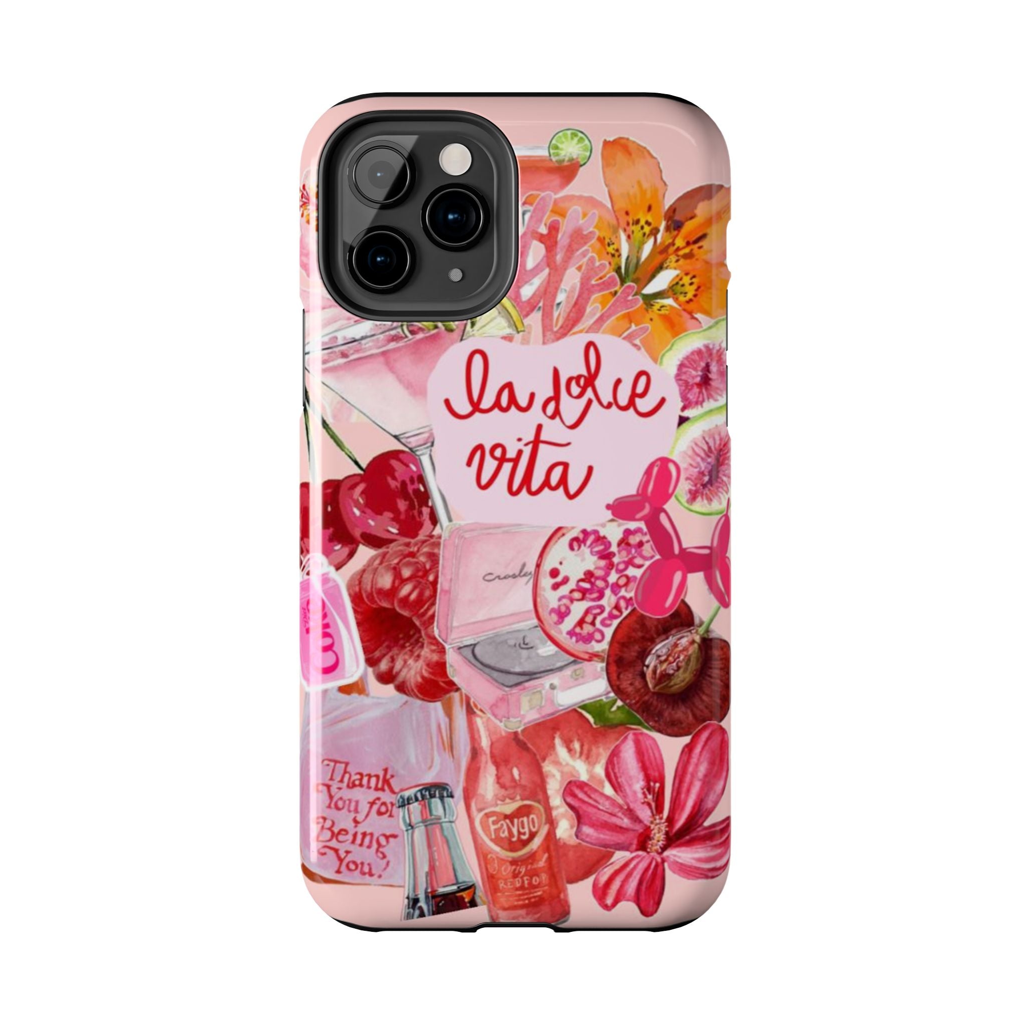 'La Dolce Vita' Pink Floral Collage