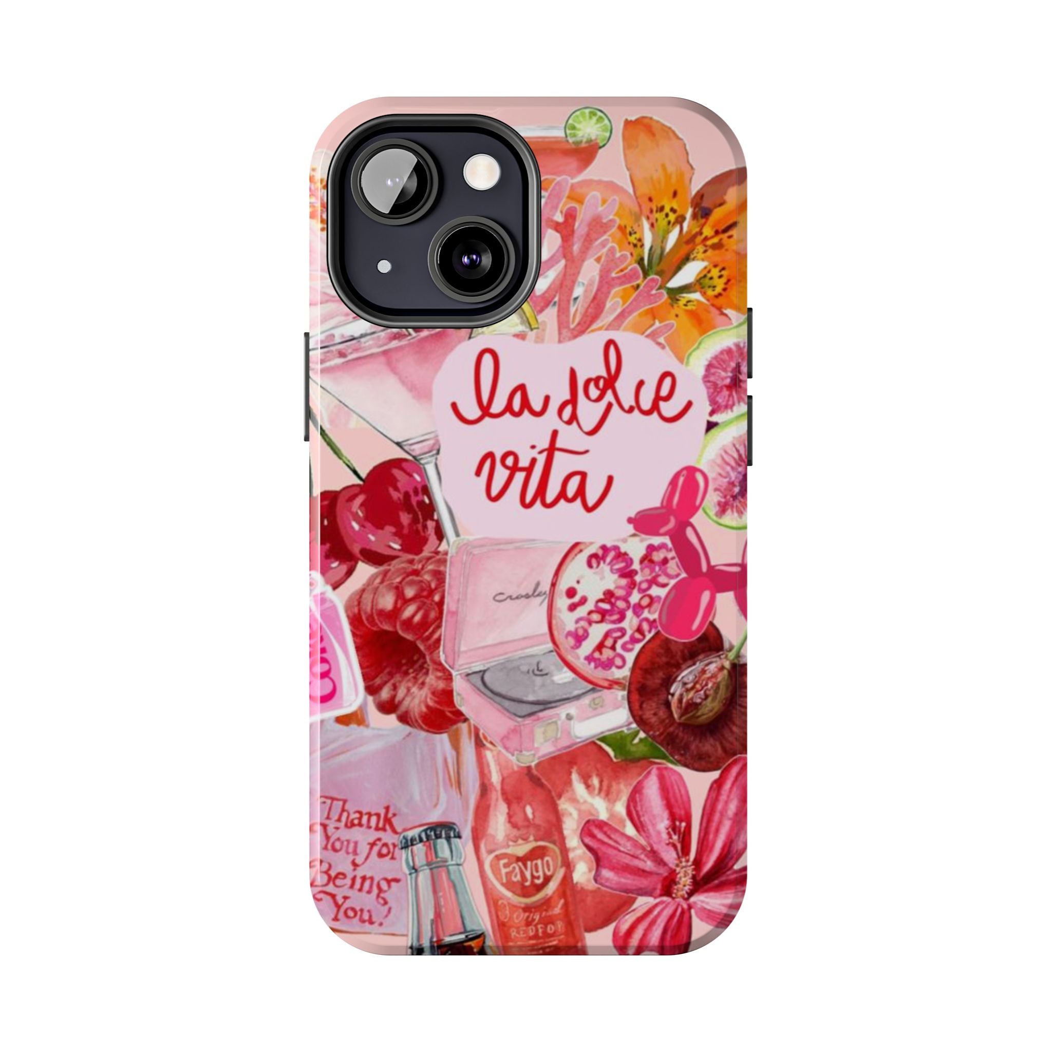 'La Dolce Vita' Pink Floral Collage