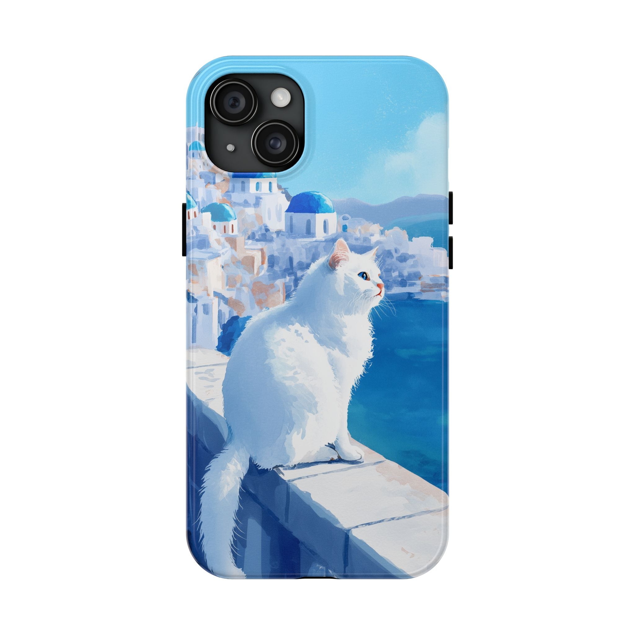 White Cat in Santorini