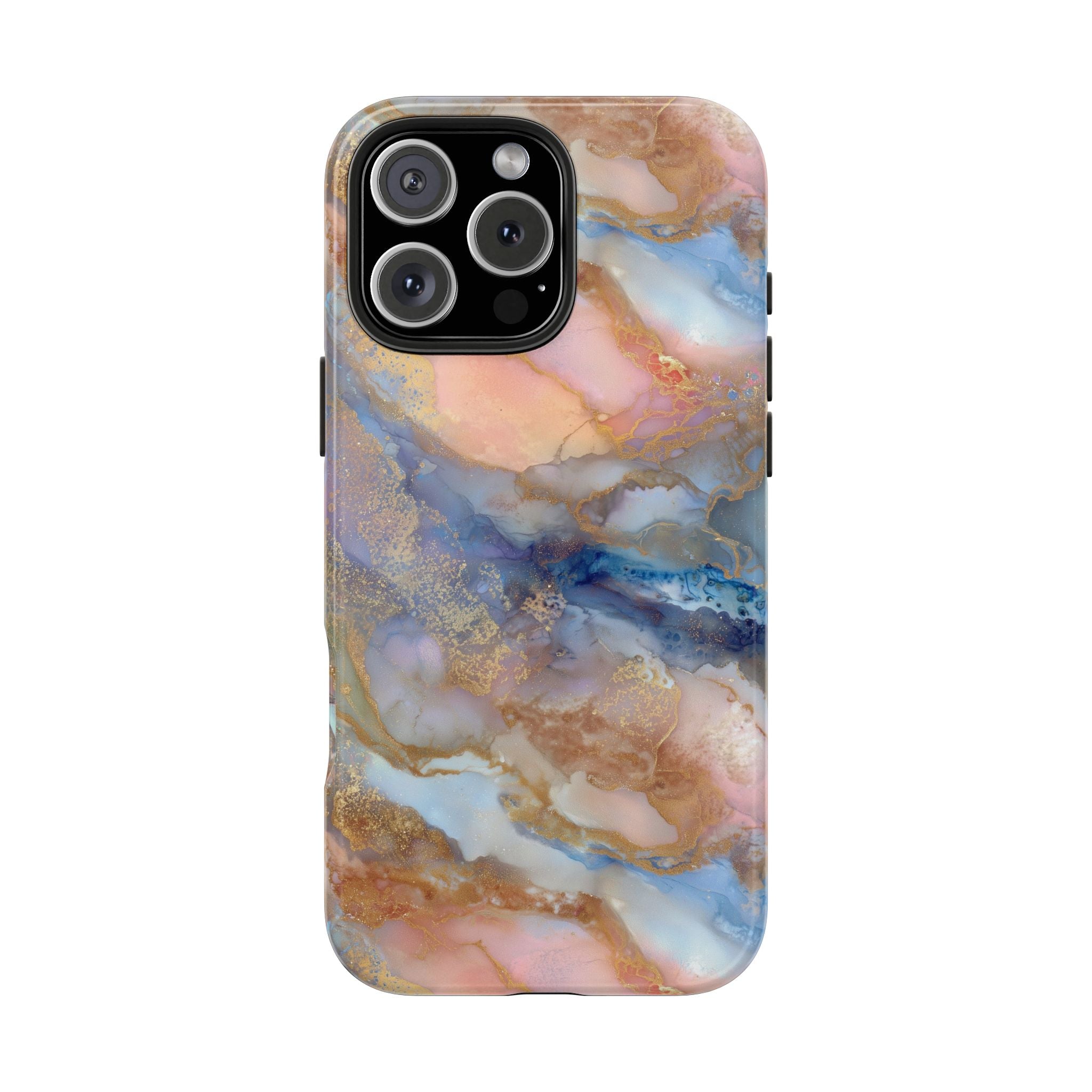 Rose Gold & Blue Abstract Marble