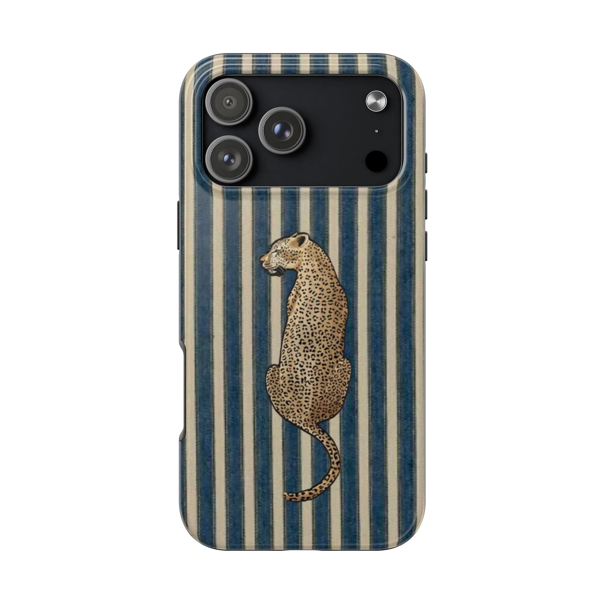 Leopard Vintage Blue Stripe