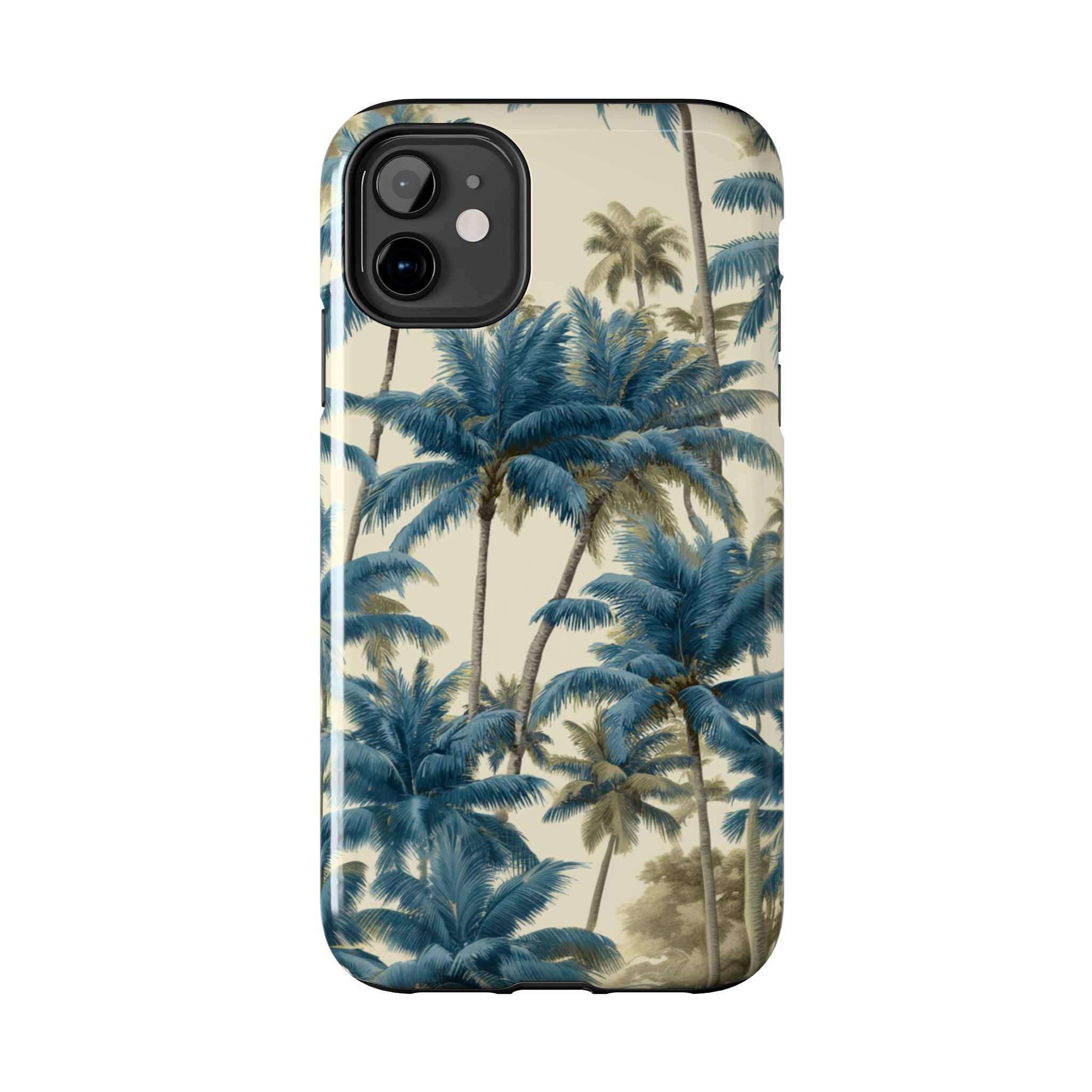 Blue Vintage Tropical Palm