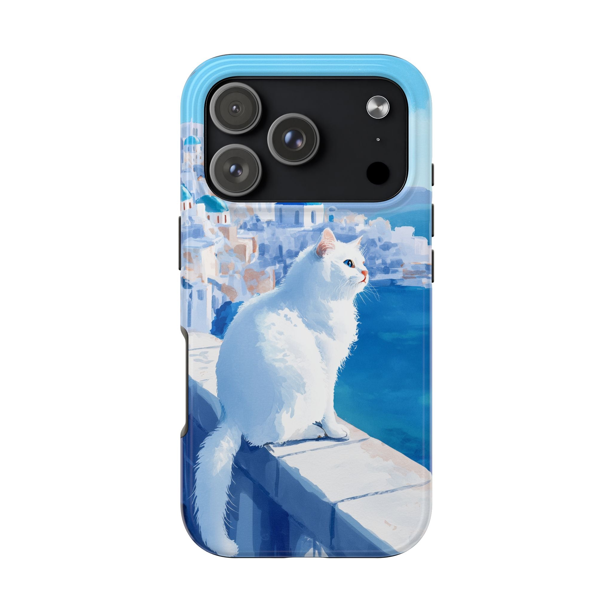White Cat in Santorini
