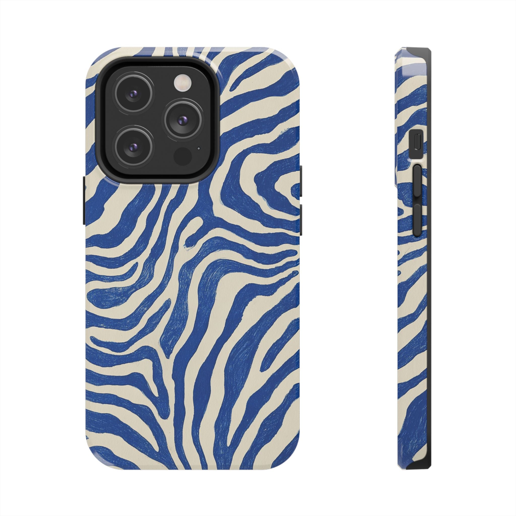 Blue Zebra Print
