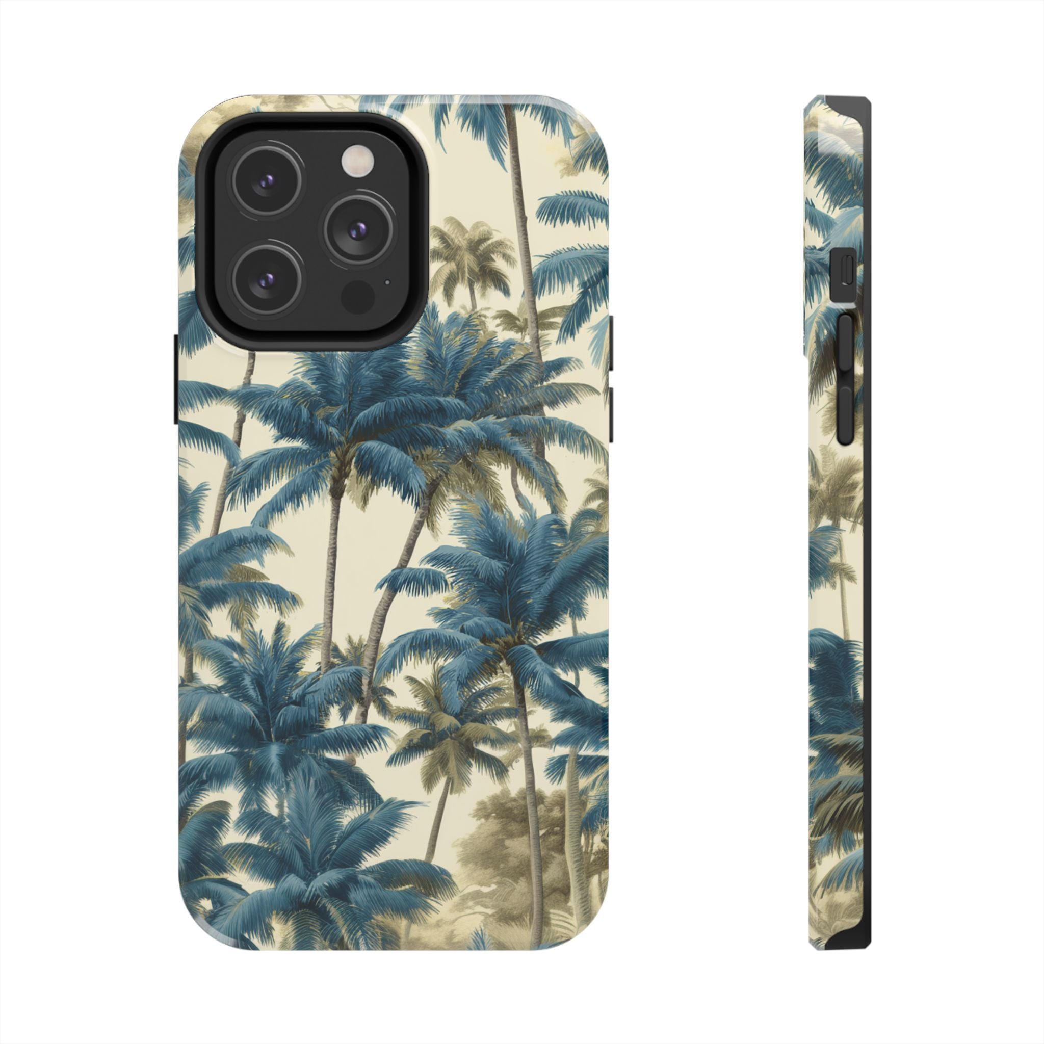 Blue Vintage Tropical Palm