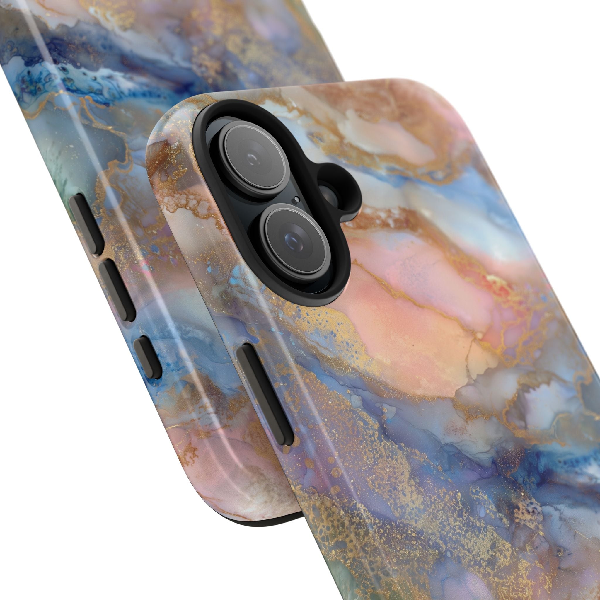 Rose Gold & Blue Abstract Marble