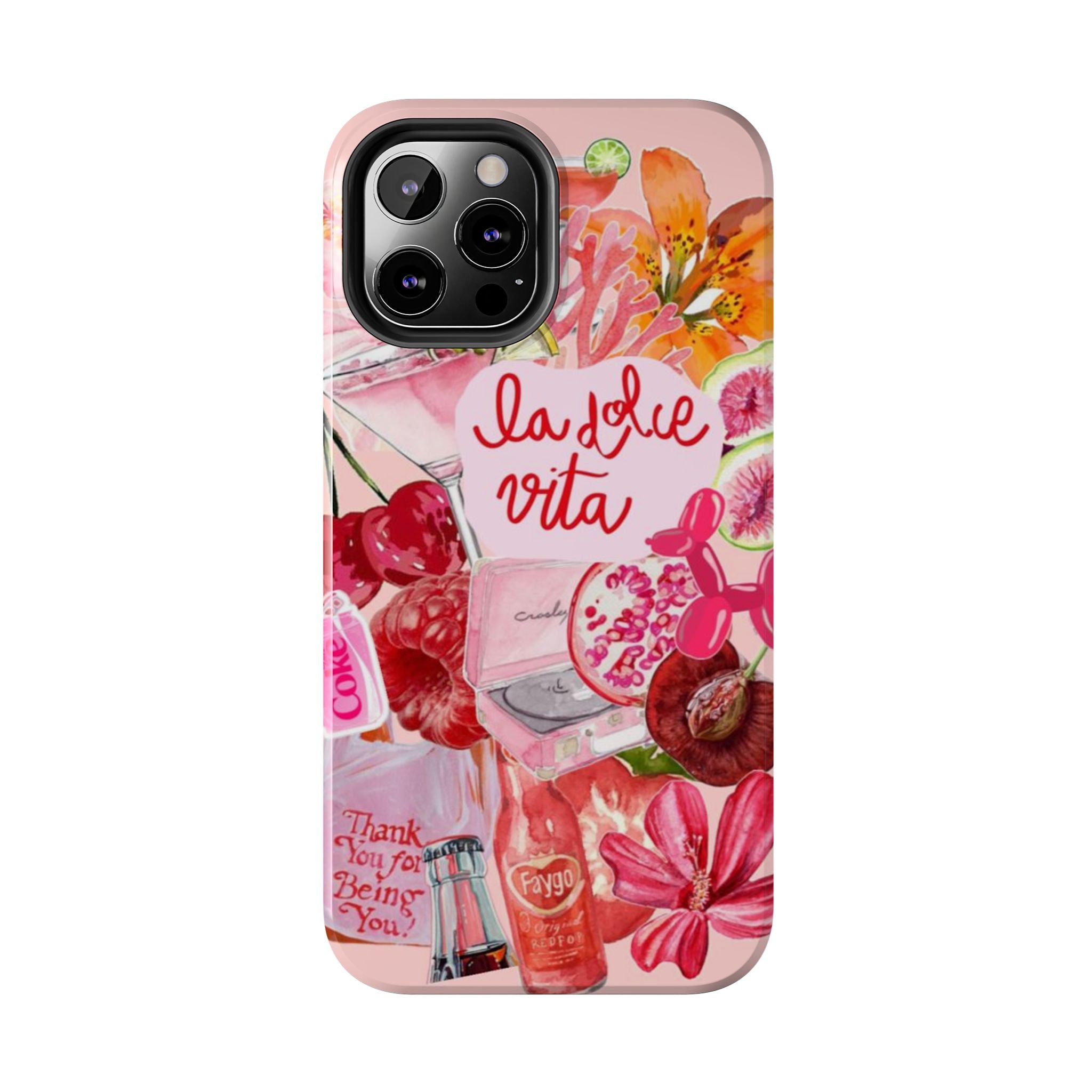 'La Dolce Vita' Pink Floral Collage
