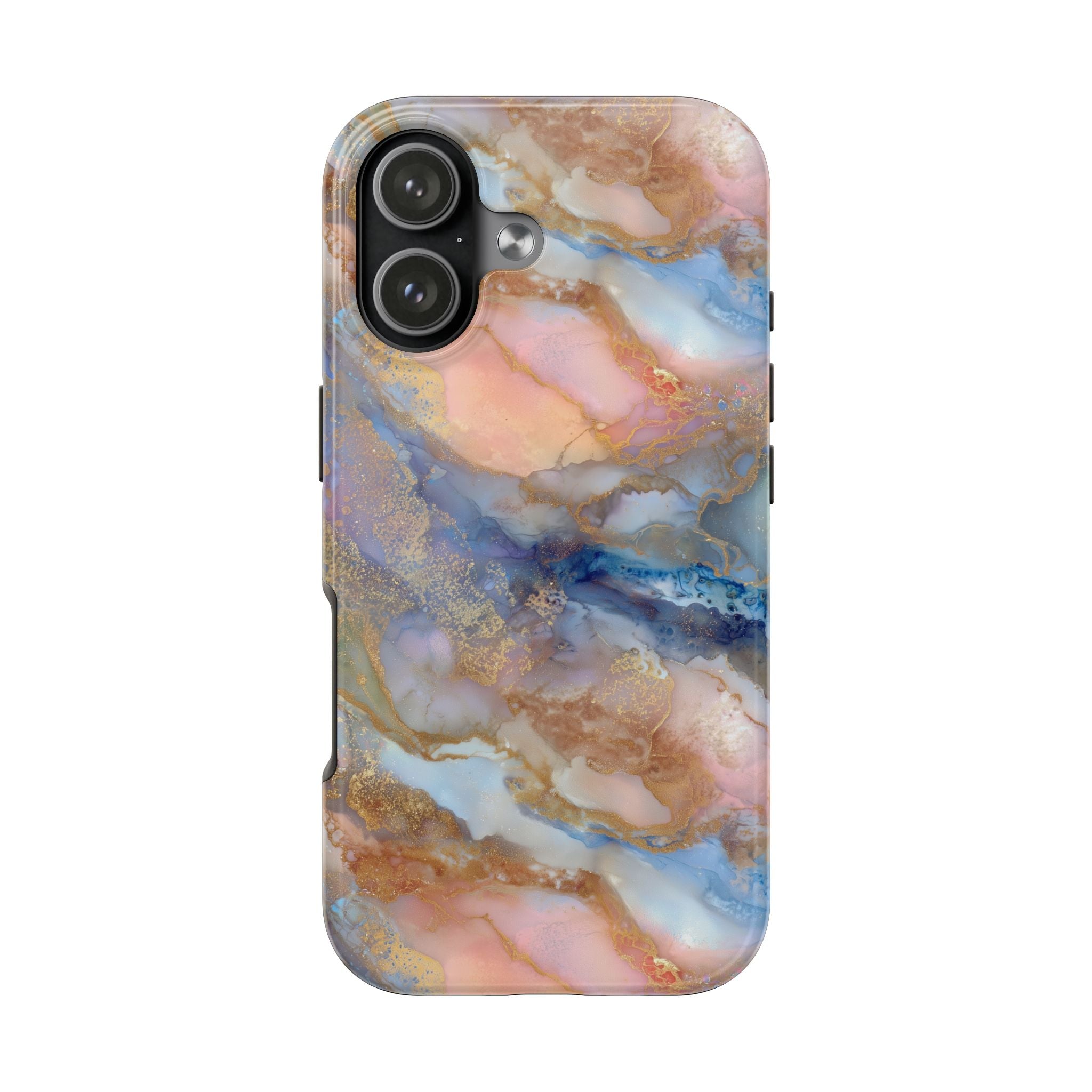 Rose Gold & Blue Abstract Marble