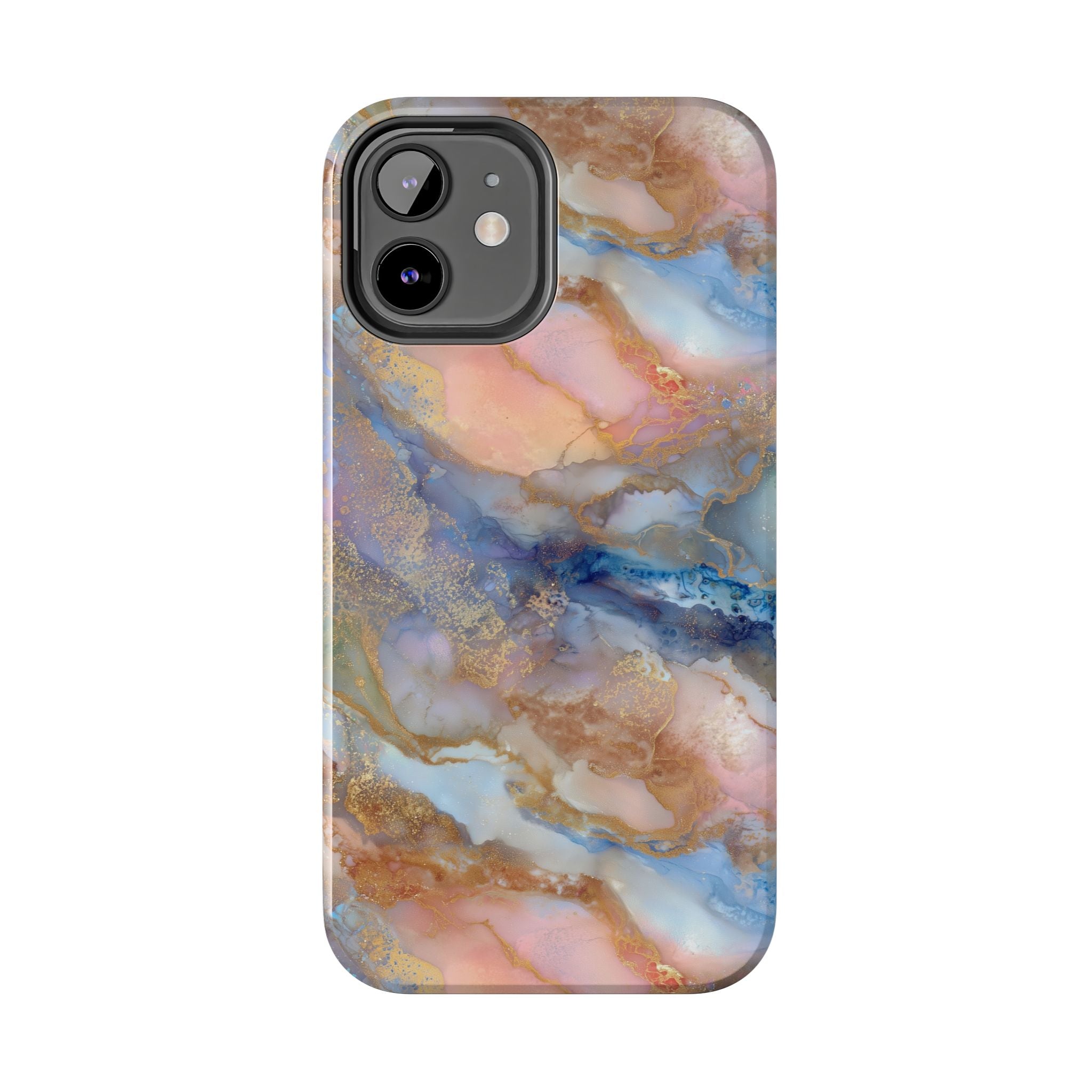 Rose Gold & Blue Abstract Marble