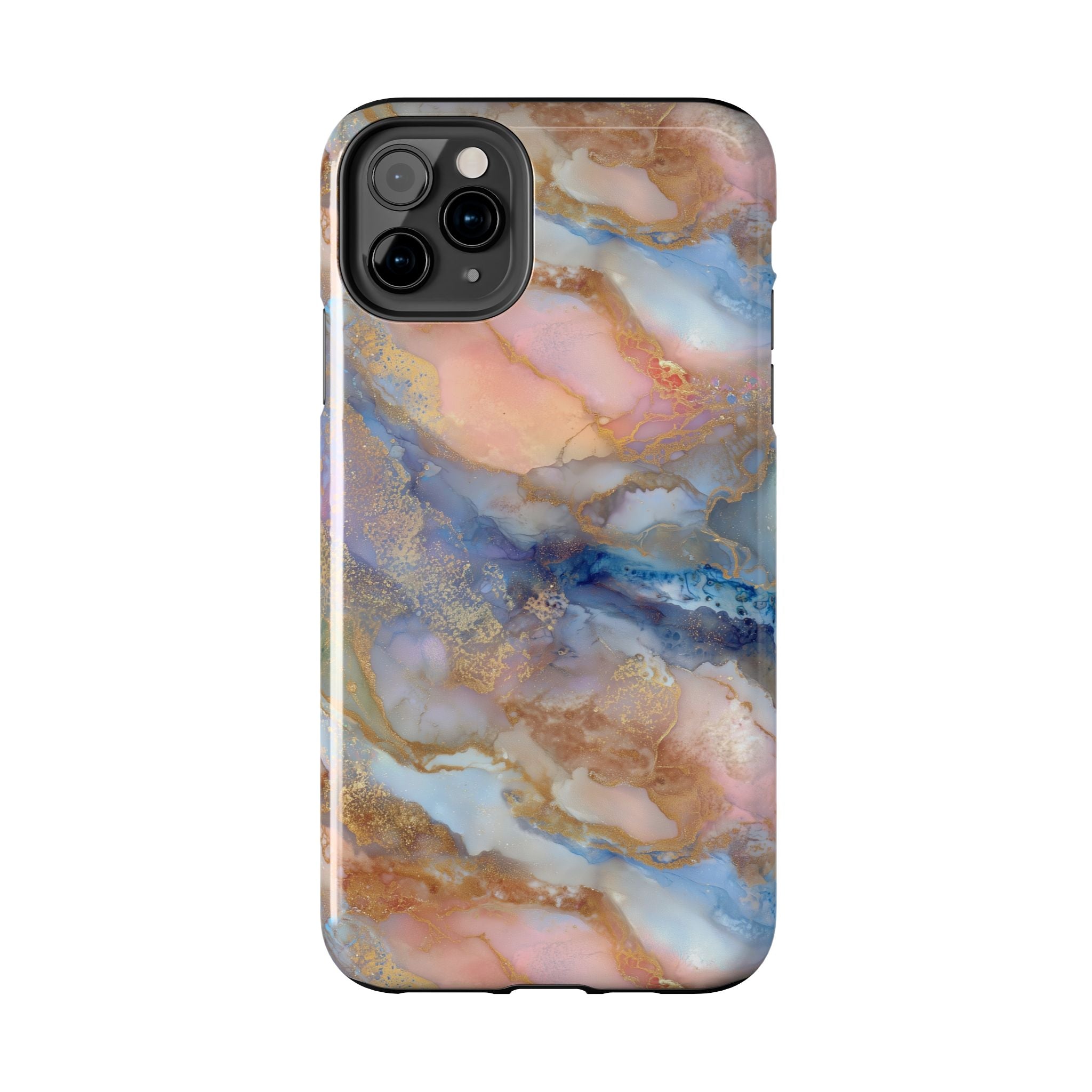 Rose Gold & Blue Abstract Marble