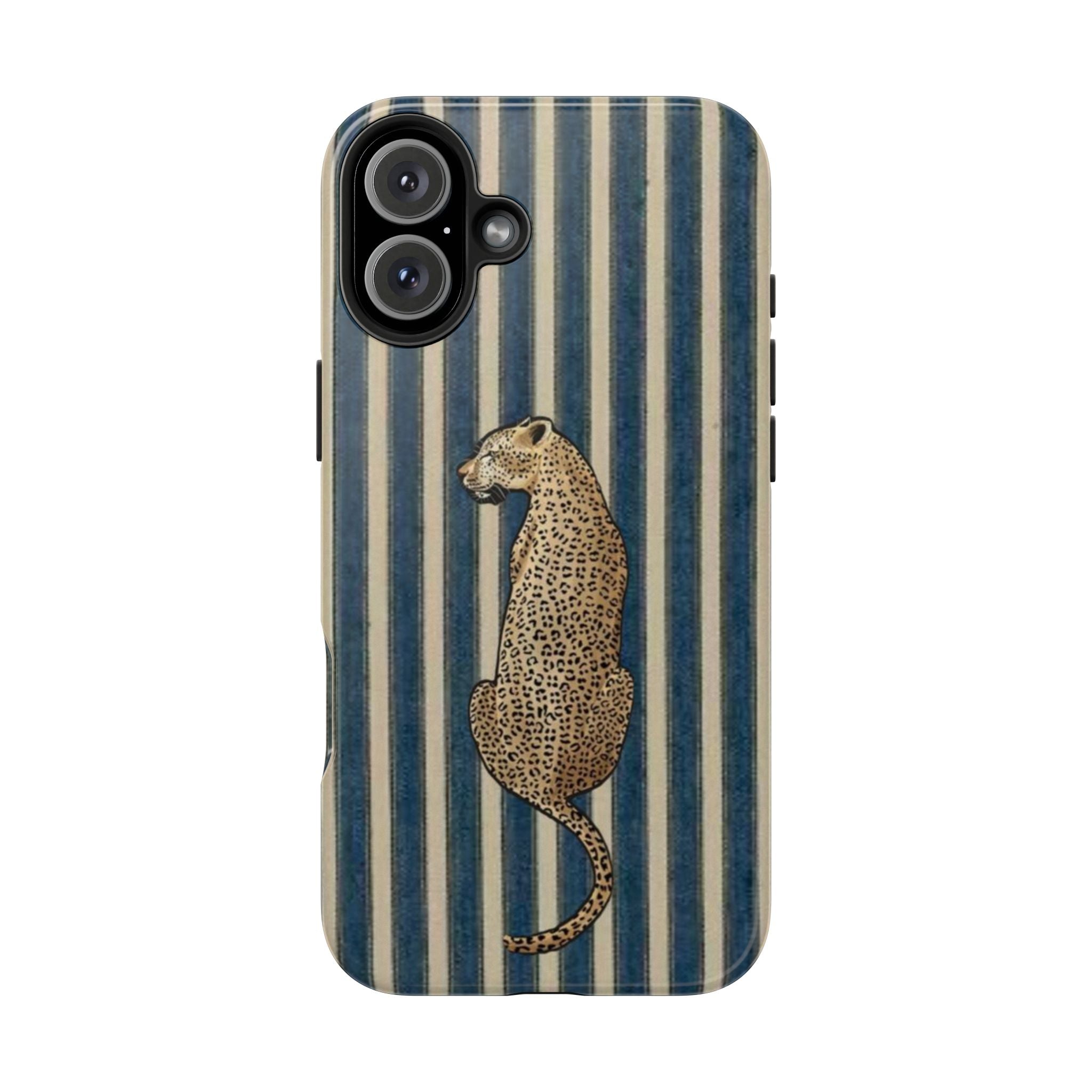 Leopard Vintage Blue Stripe