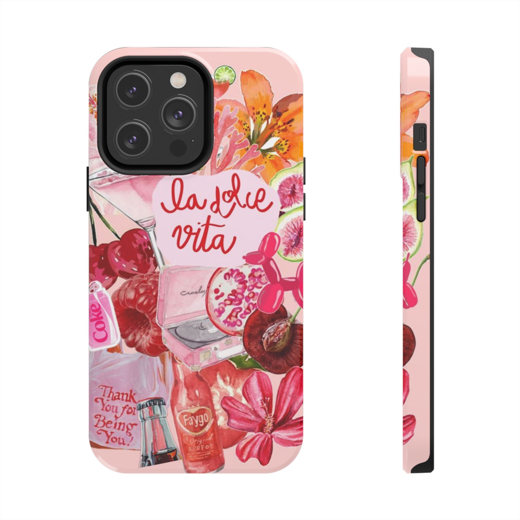 'La Dolce Vita' Pink Floral Collage