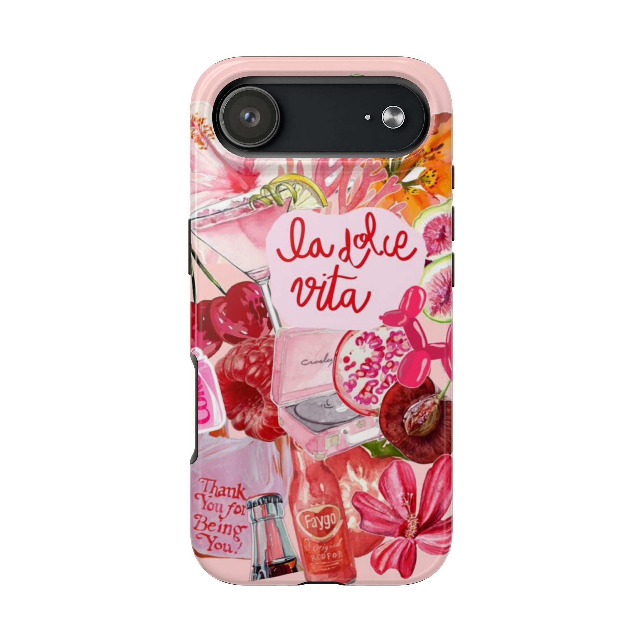 'La Dolce Vita' Pink Floral Collage