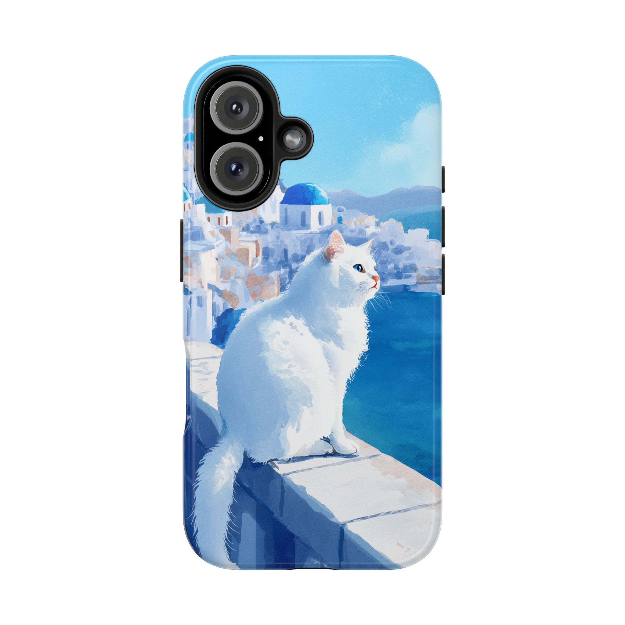 White Cat in Santorini