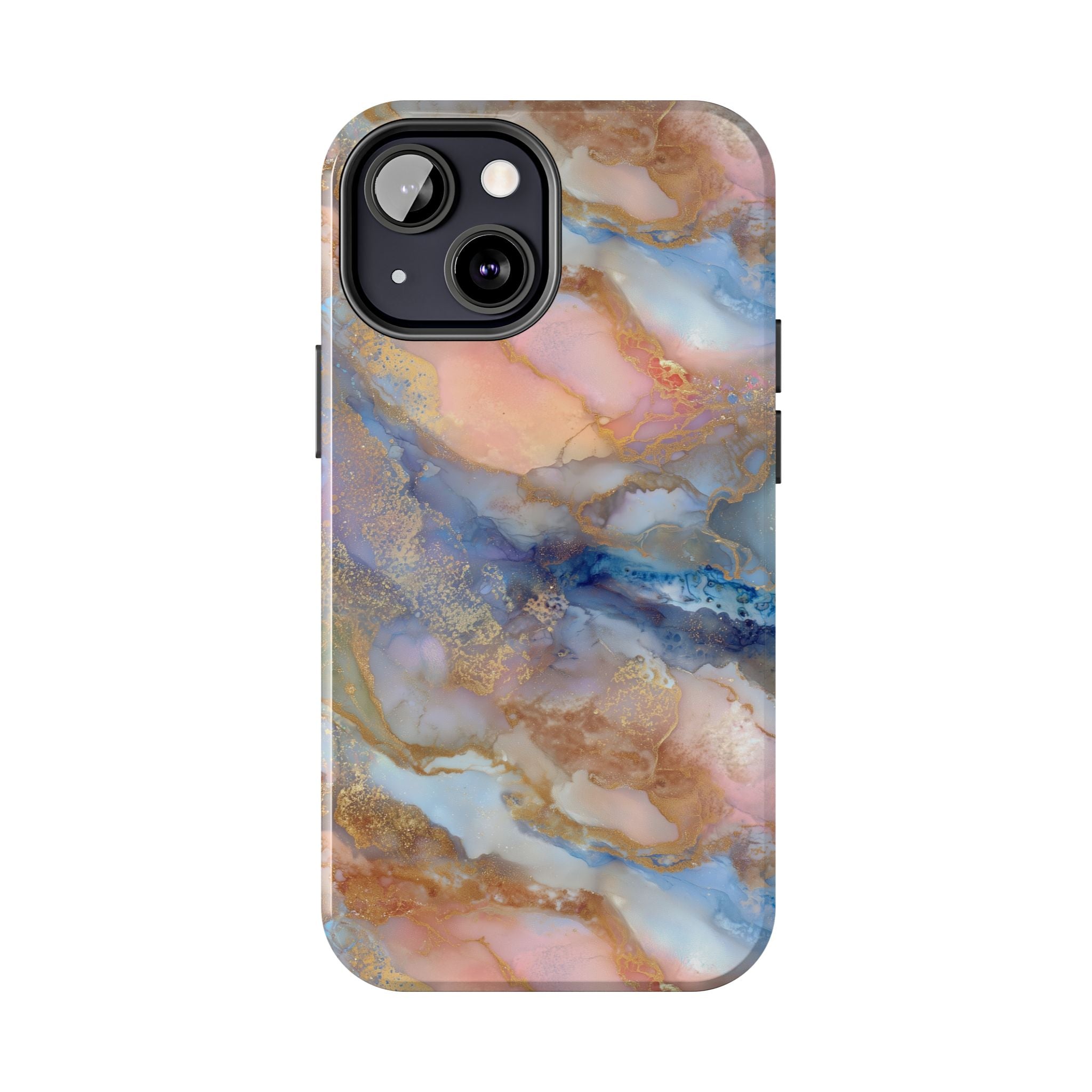 Rose Gold & Blue Abstract Marble