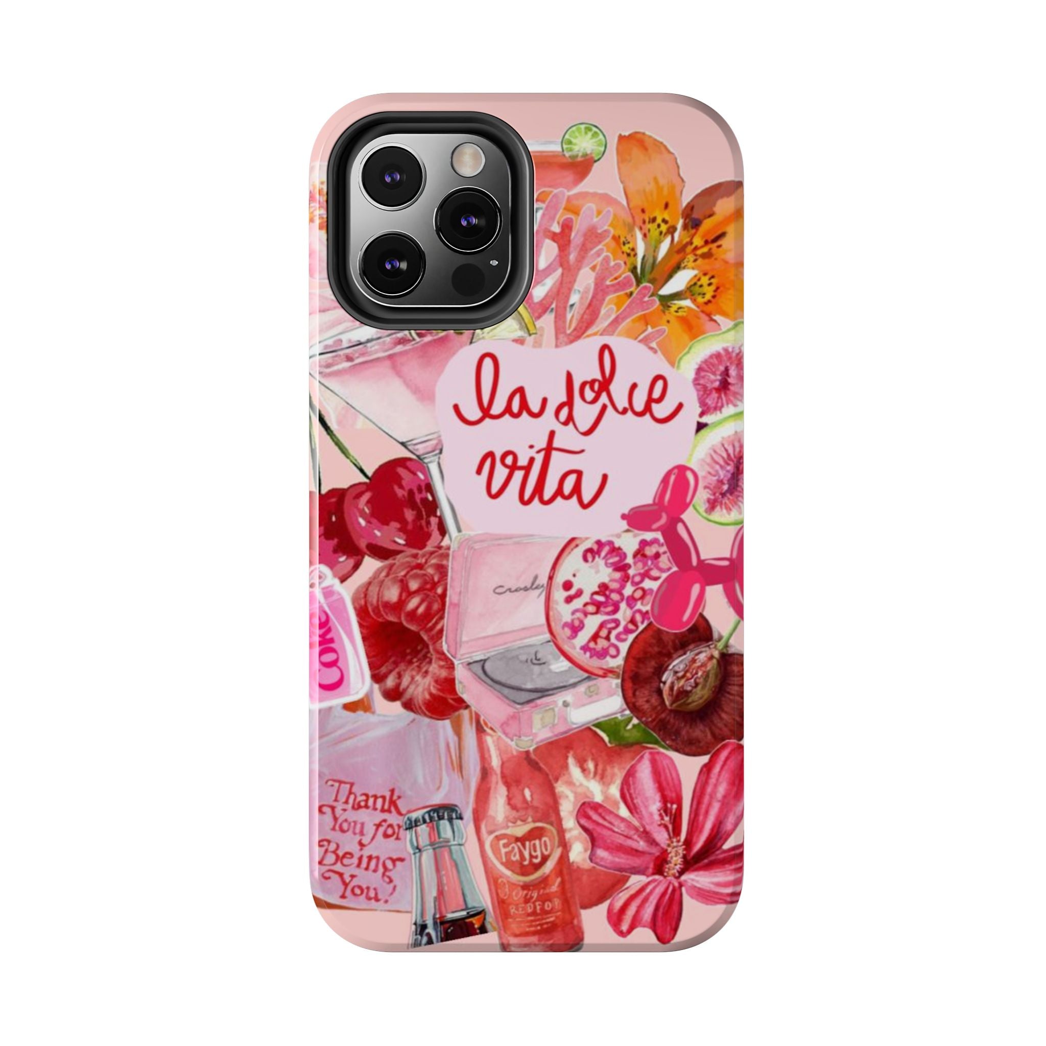 'La Dolce Vita' Pink Floral Collage