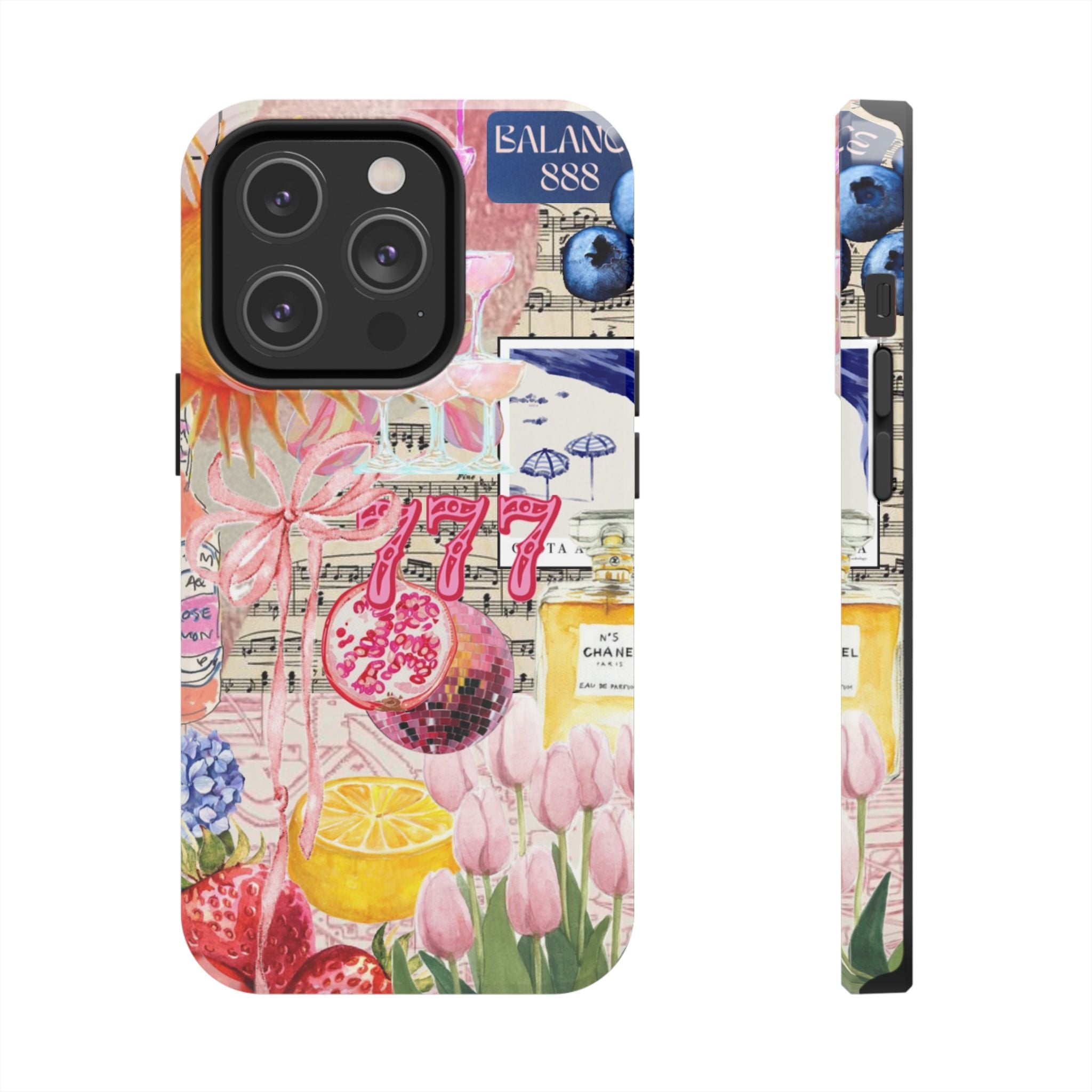 777 Vintage Lemon, Tulips & Pink Motifs
