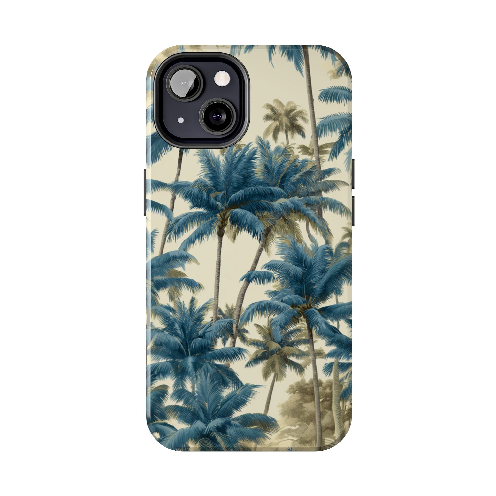 Blue Vintage Tropical Palm