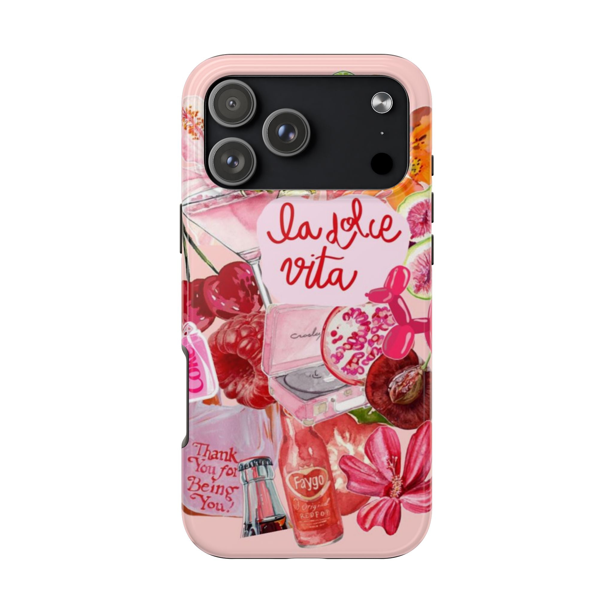 'La Dolce Vita' Pink Floral Collage