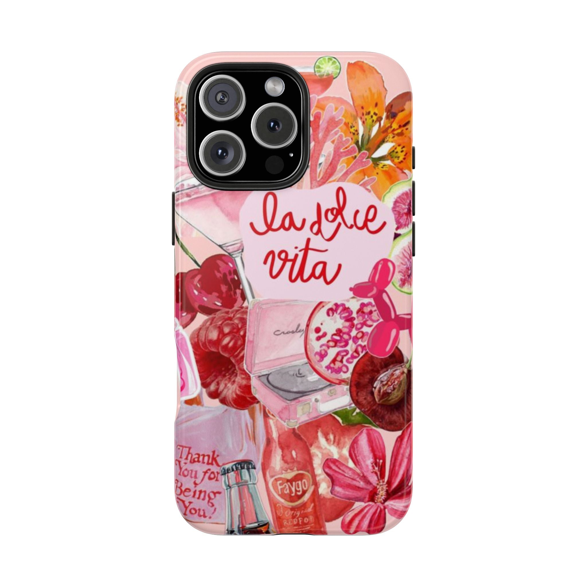 'La Dolce Vita' Pink Floral Collage