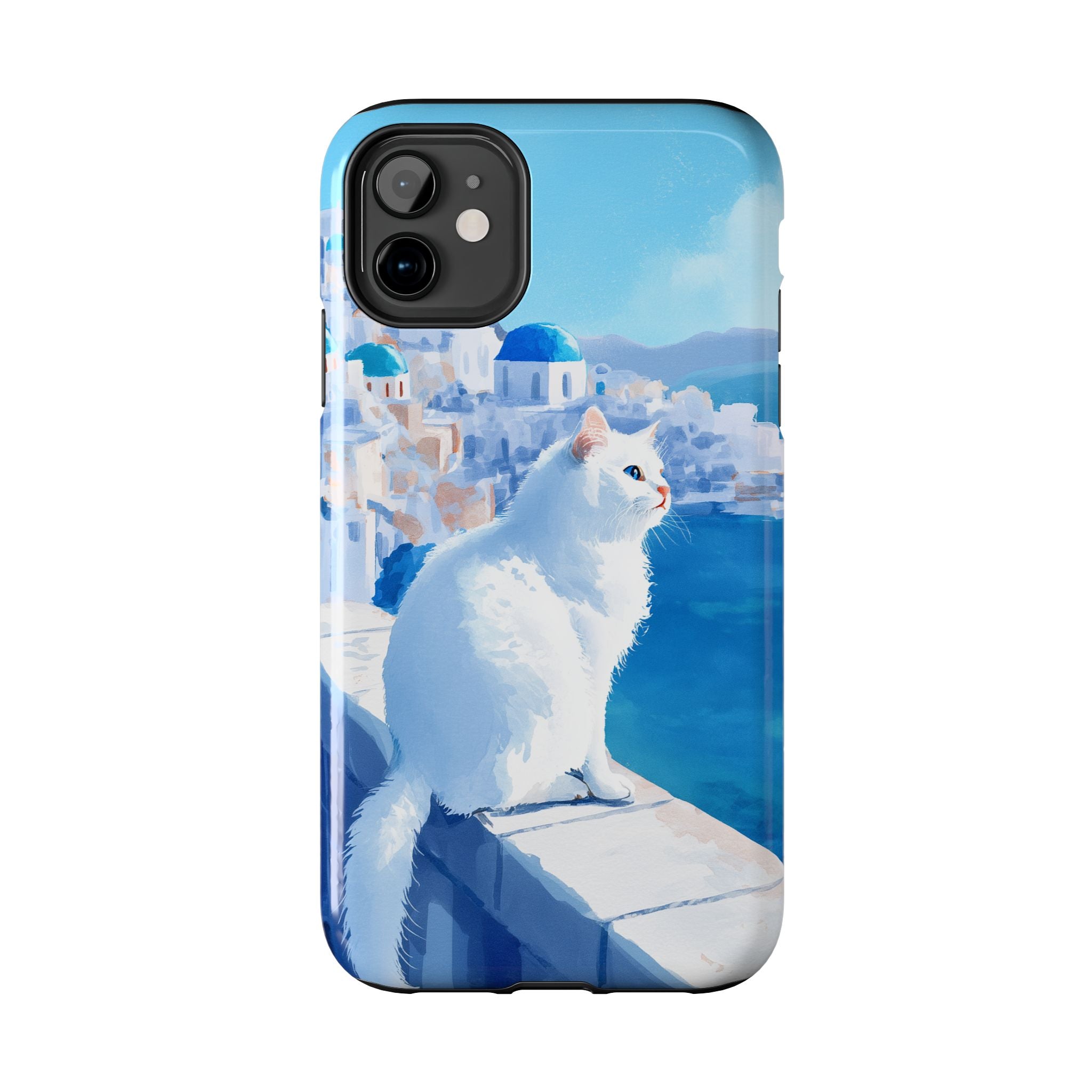 White Cat in Santorini