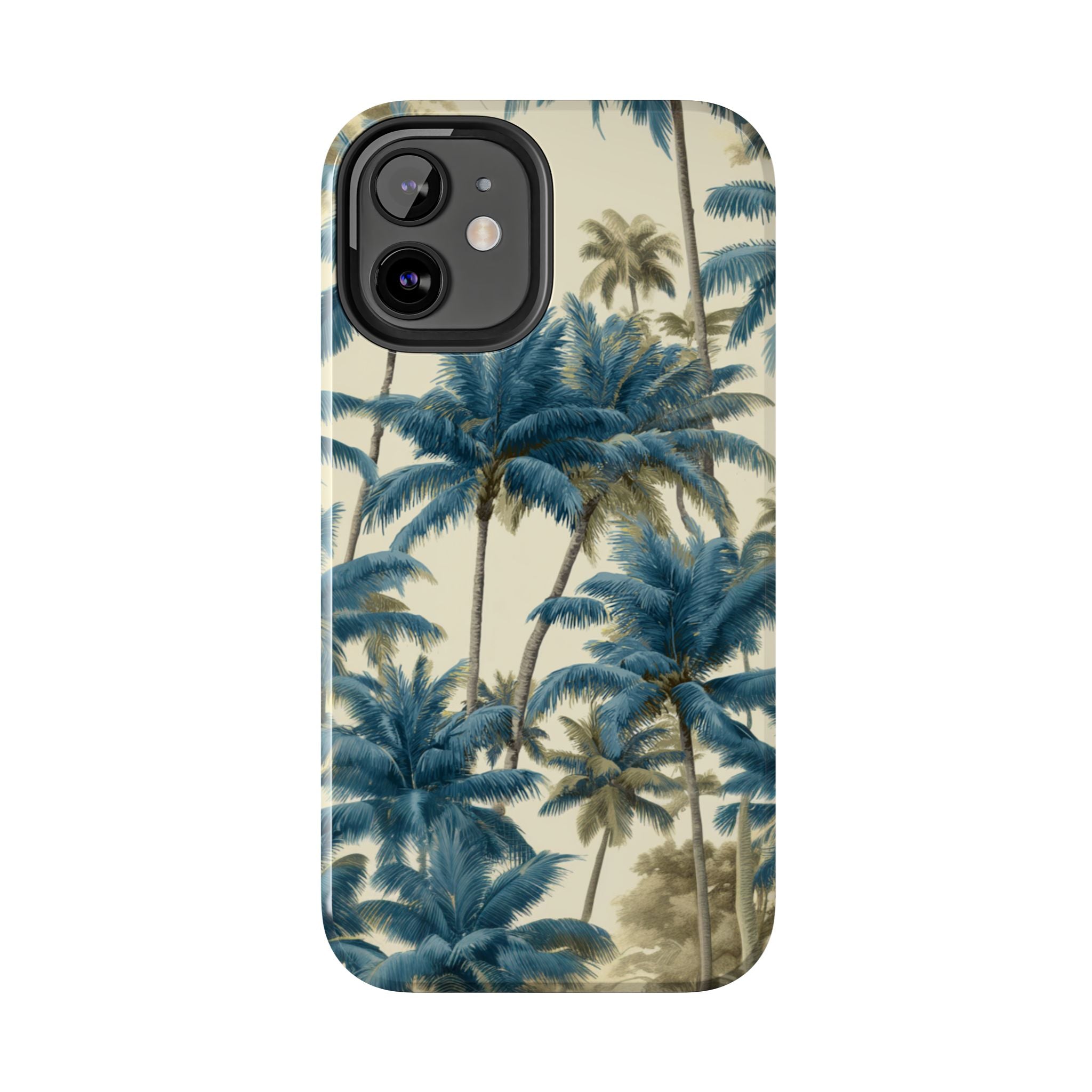 Blue Vintage Tropical Palm