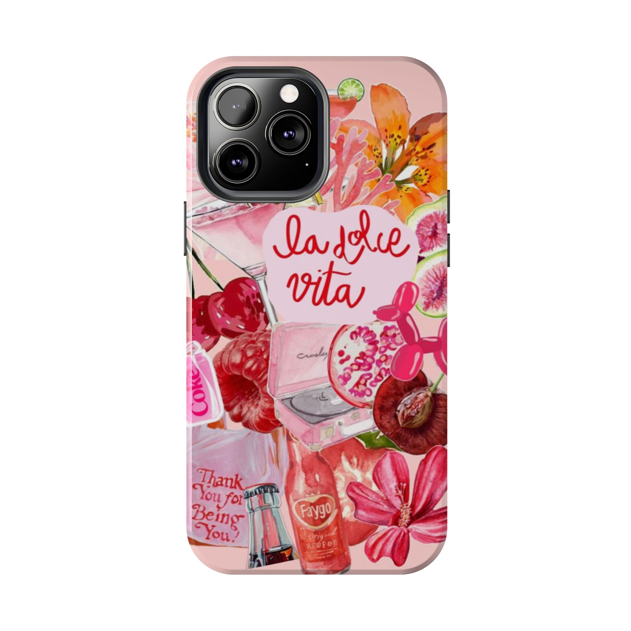 'La Dolce Vita' Pink Floral Collage