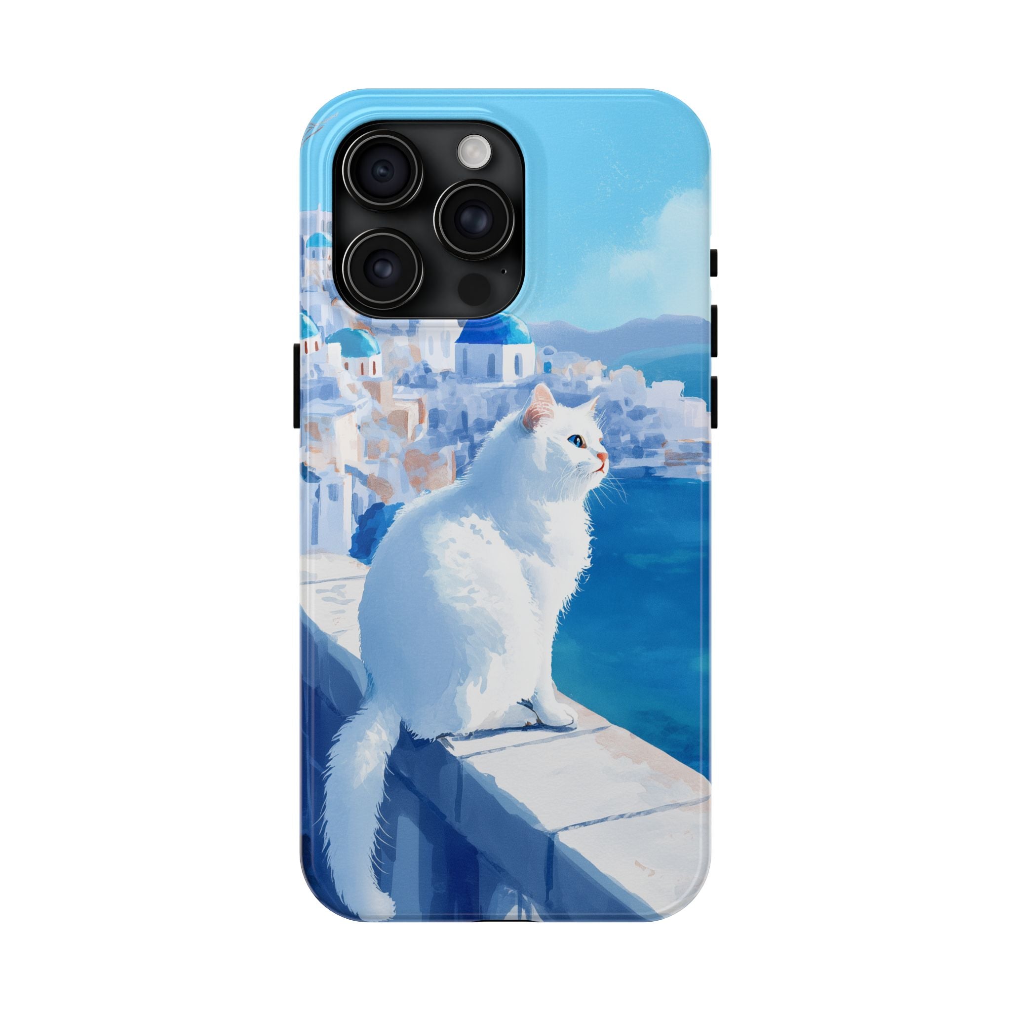 White Cat in Santorini