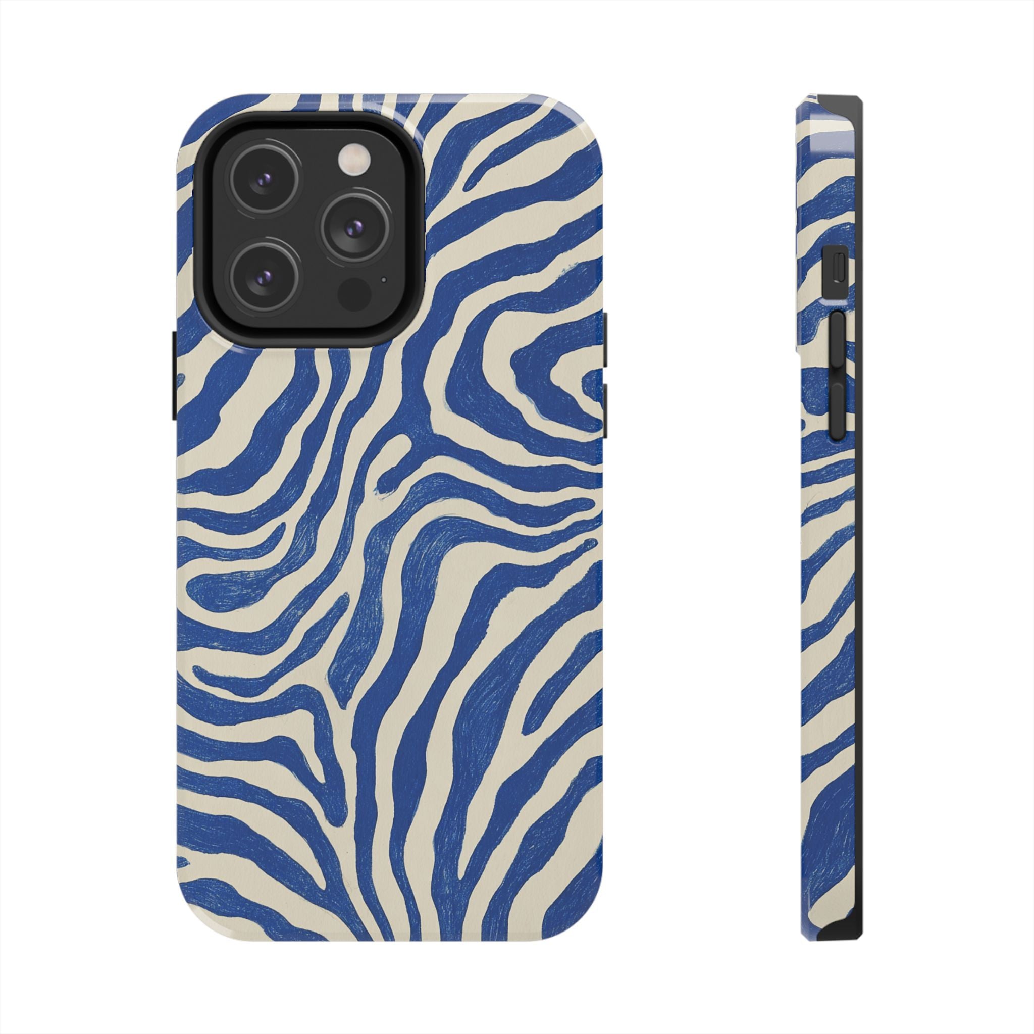 Blue Zebra Print