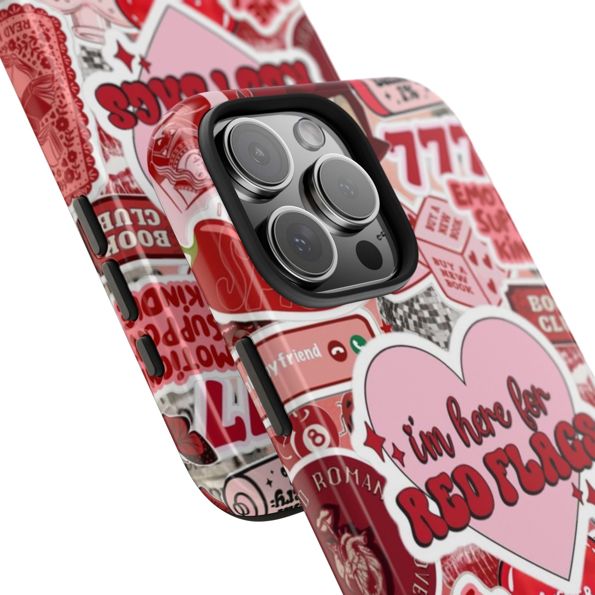 "I’m Here for Red Flags" Red Aesthetic Sticker Collage