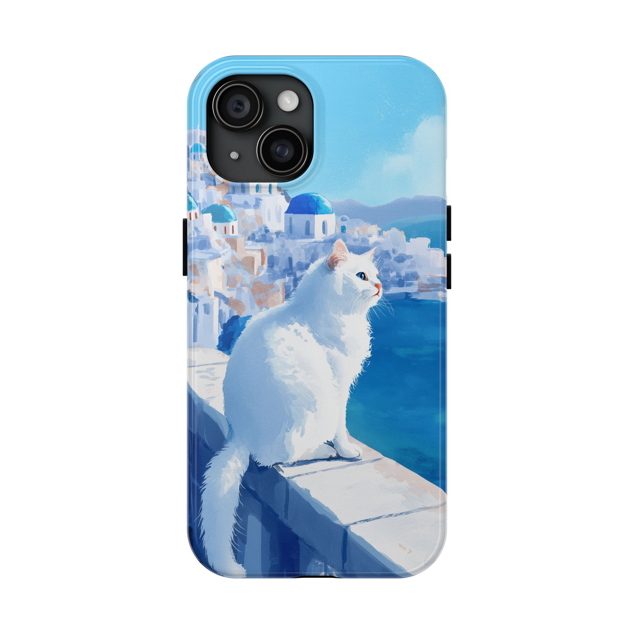 White Cat in Santorini