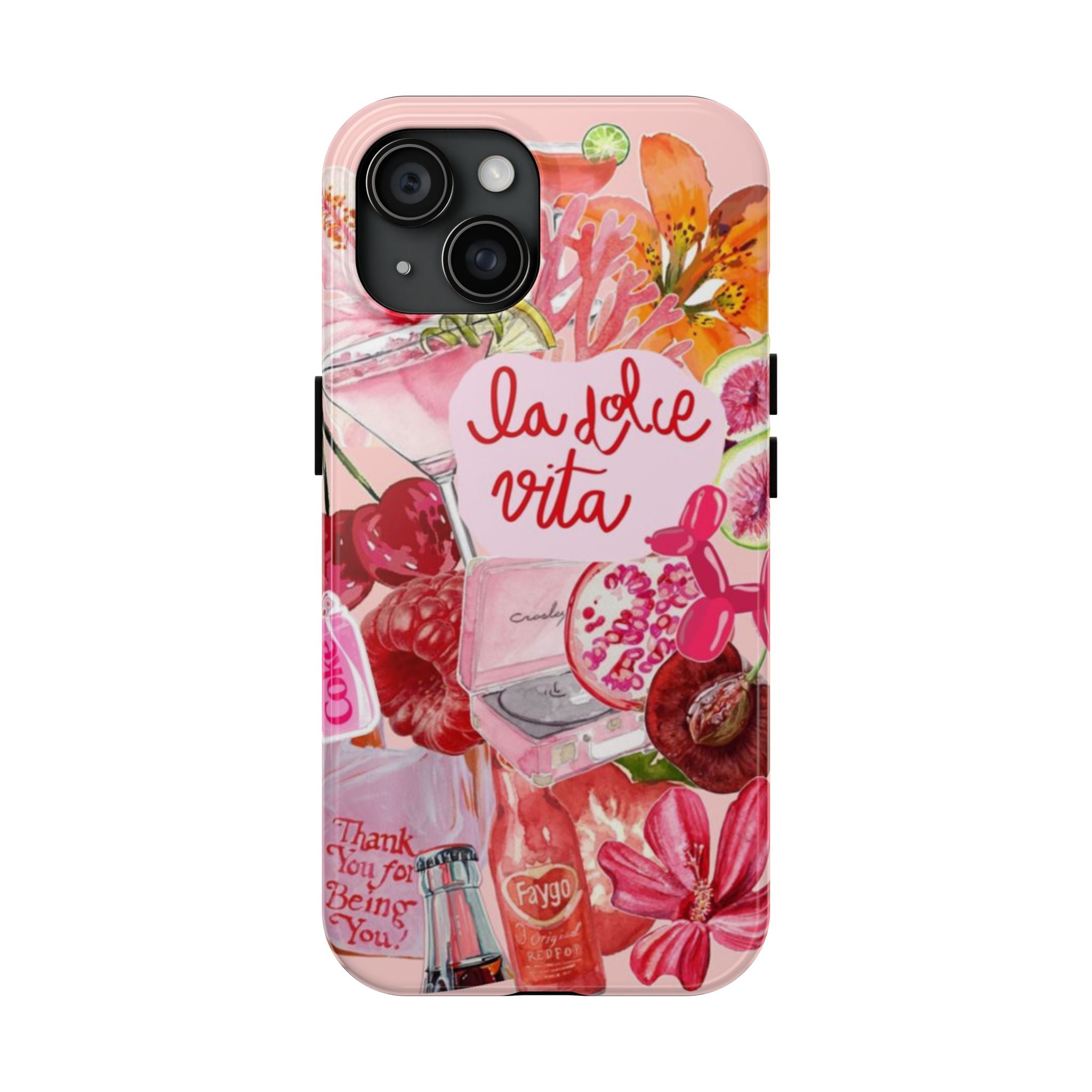 'La Dolce Vita' Pink Floral Collage