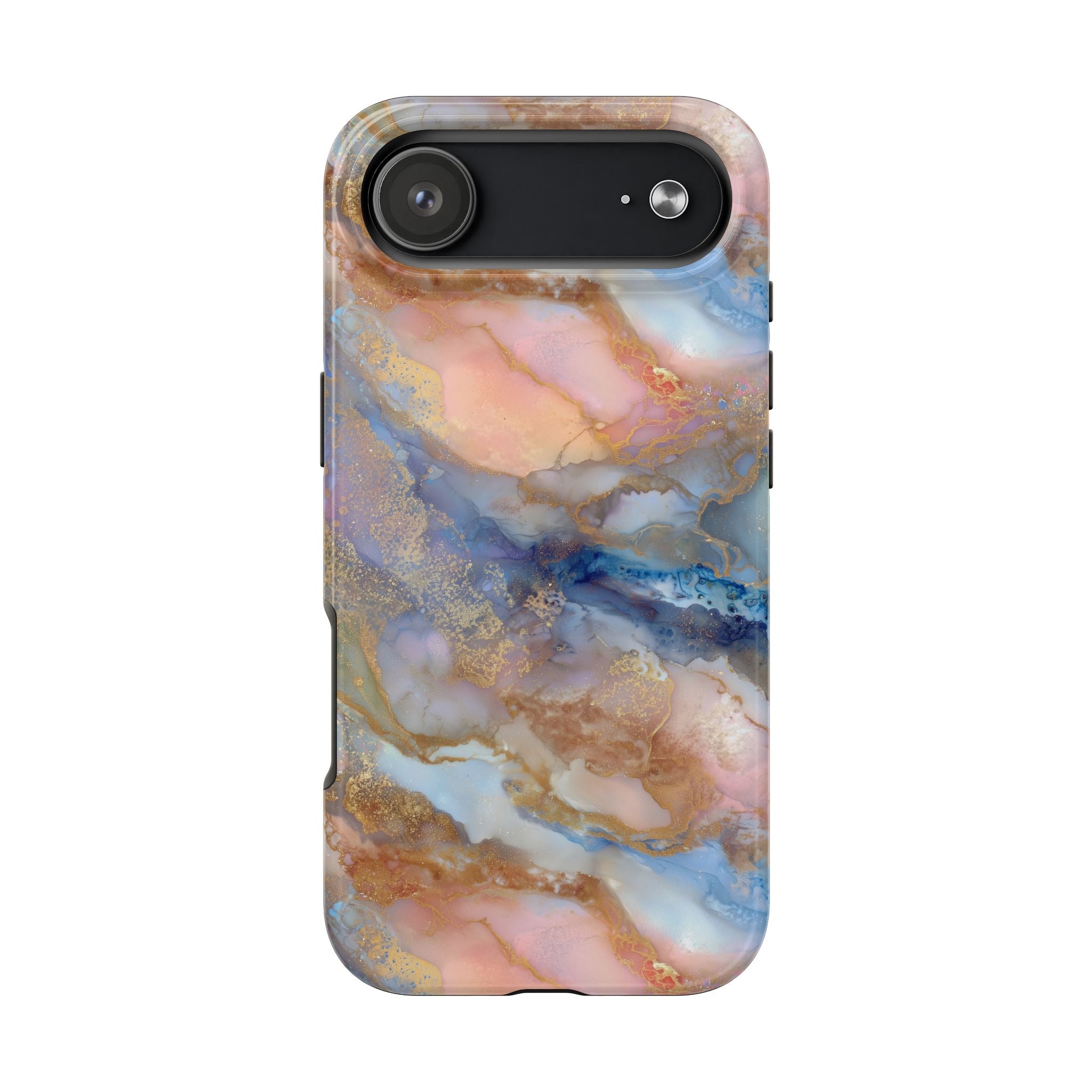 Rose Gold & Blue Abstract Marble