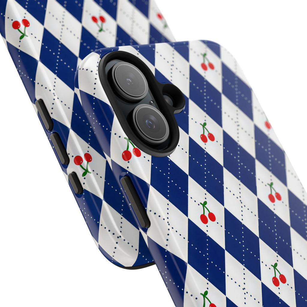 Cherry Argyle Blue Diamond