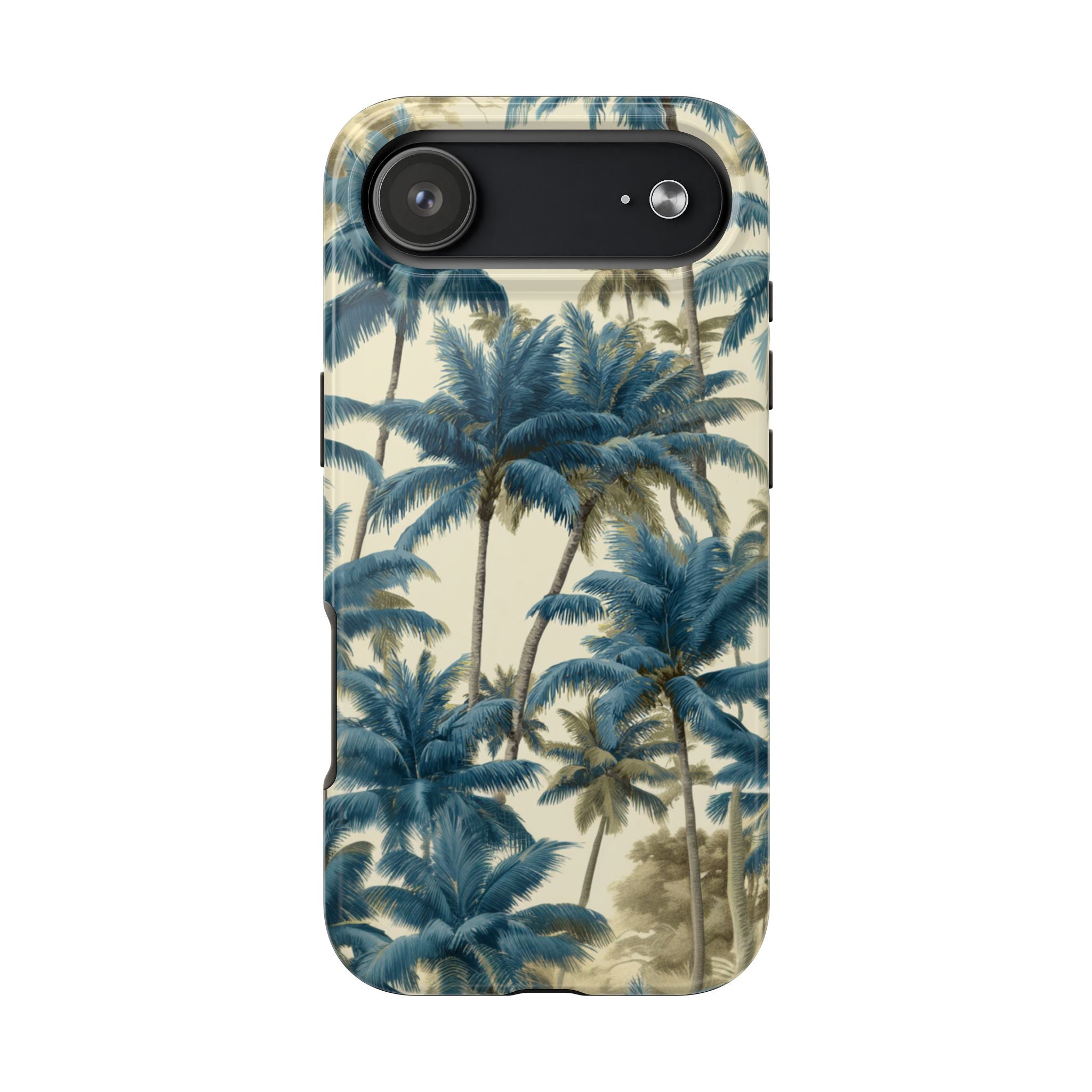 Blue Vintage Tropical Palm