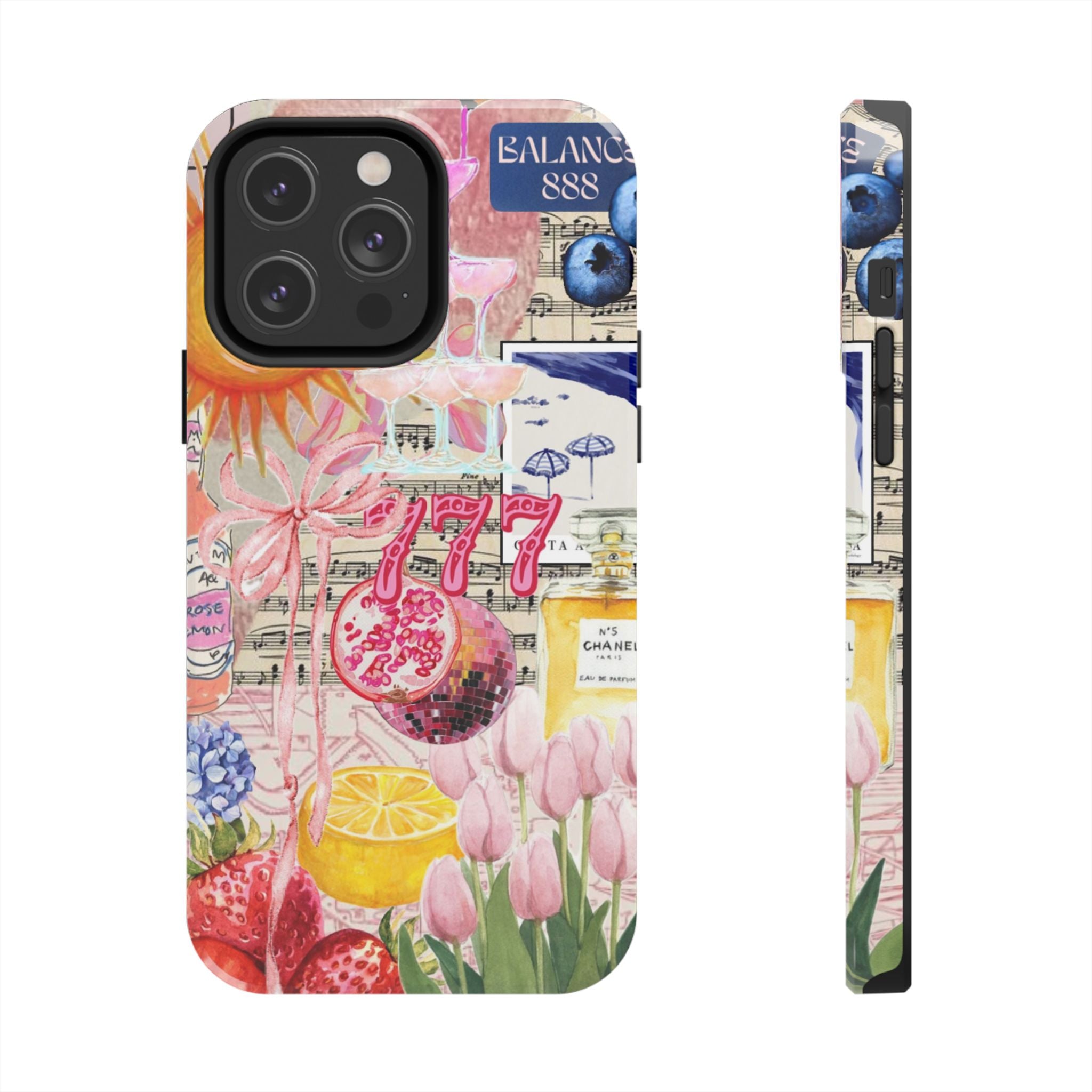 777 Vintage Lemon, Tulips & Pink Motifs