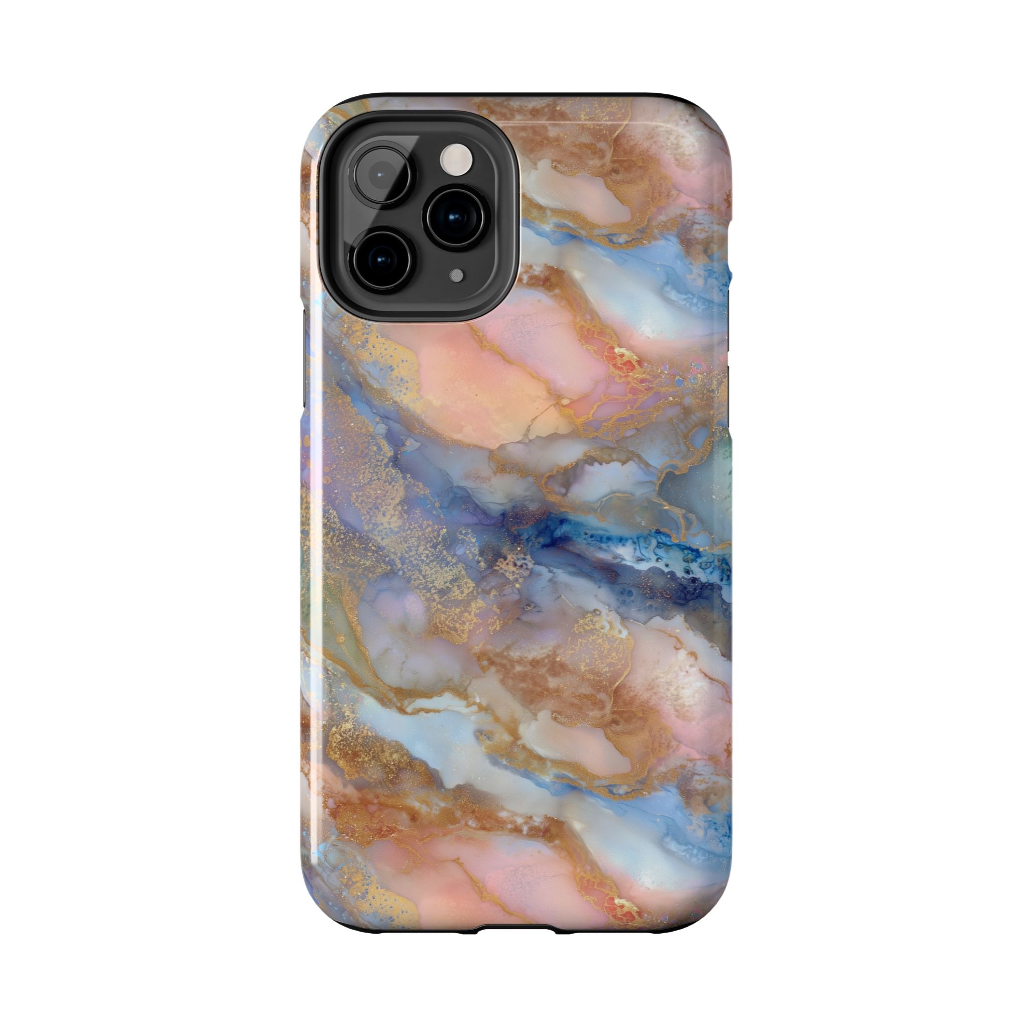 Rose Gold & Blue Abstract Marble
