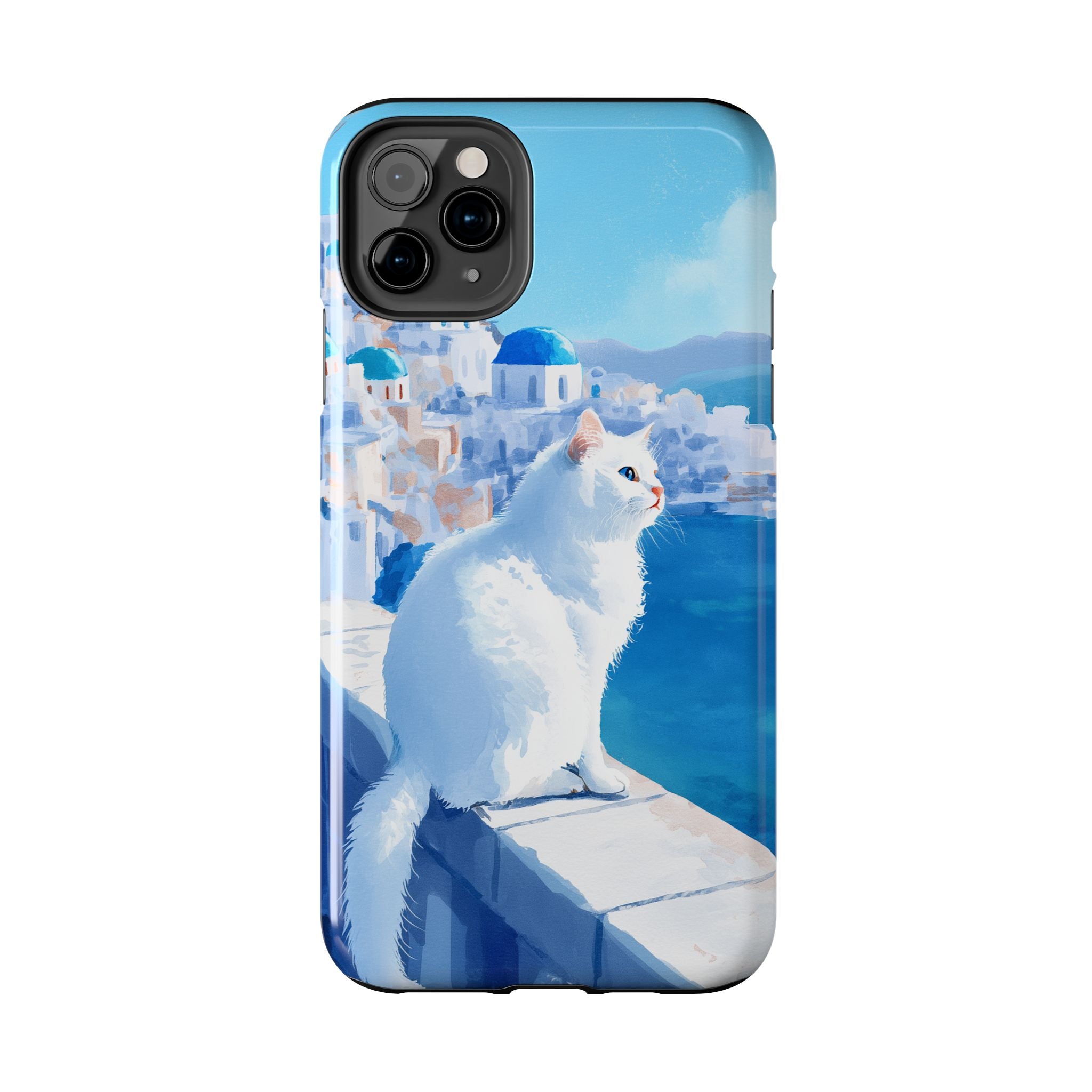 White Cat in Santorini