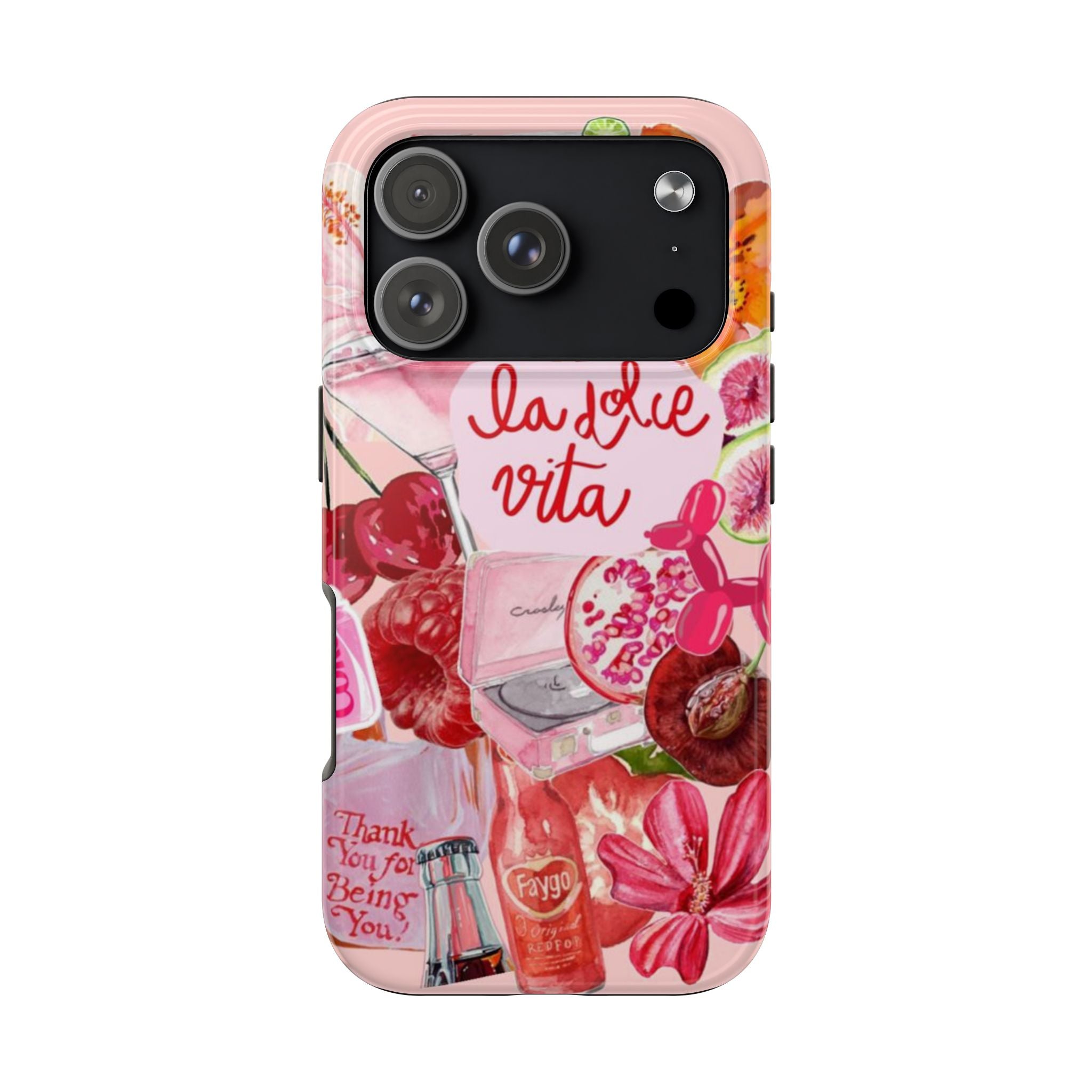 'La Dolce Vita' Pink Floral Collage
