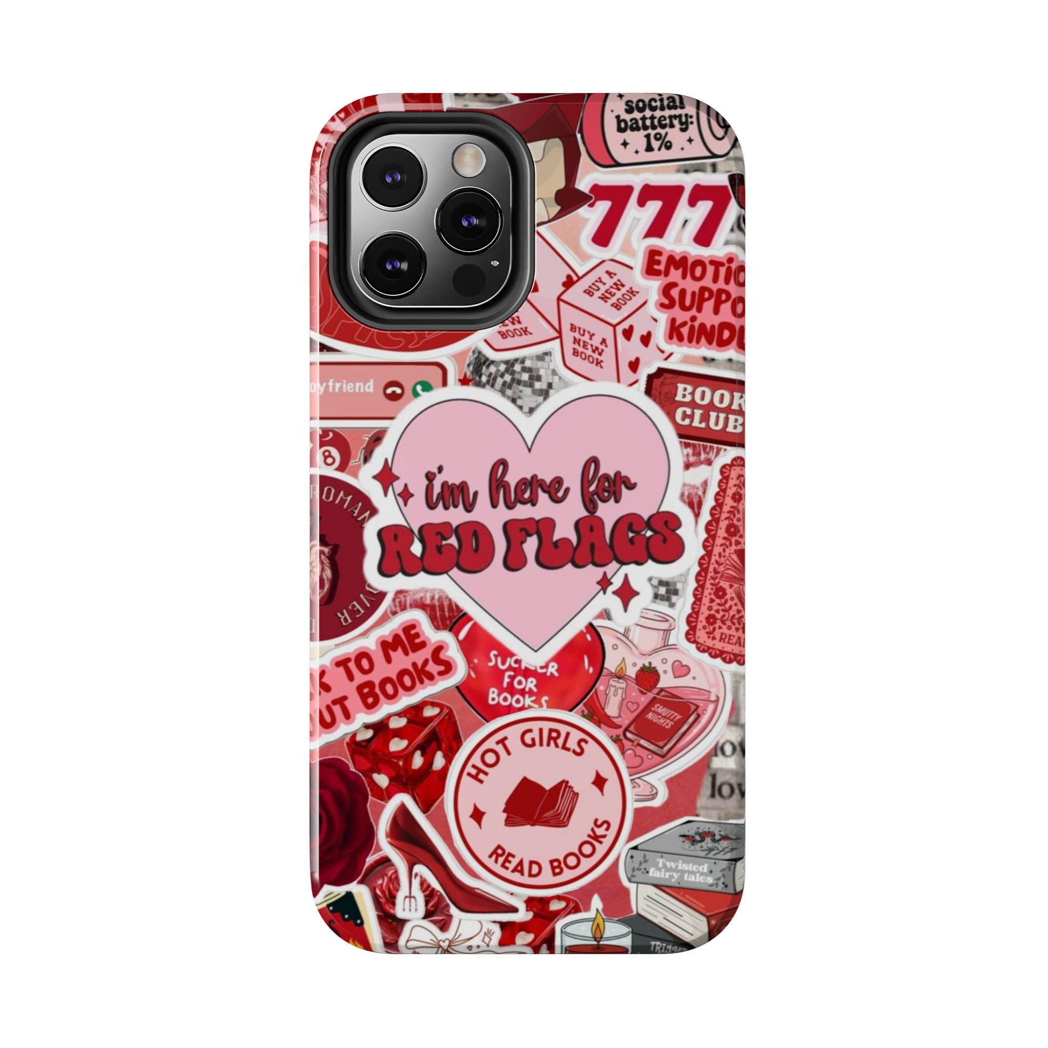 "I’m Here for Red Flags" Red Aesthetic Sticker Collage