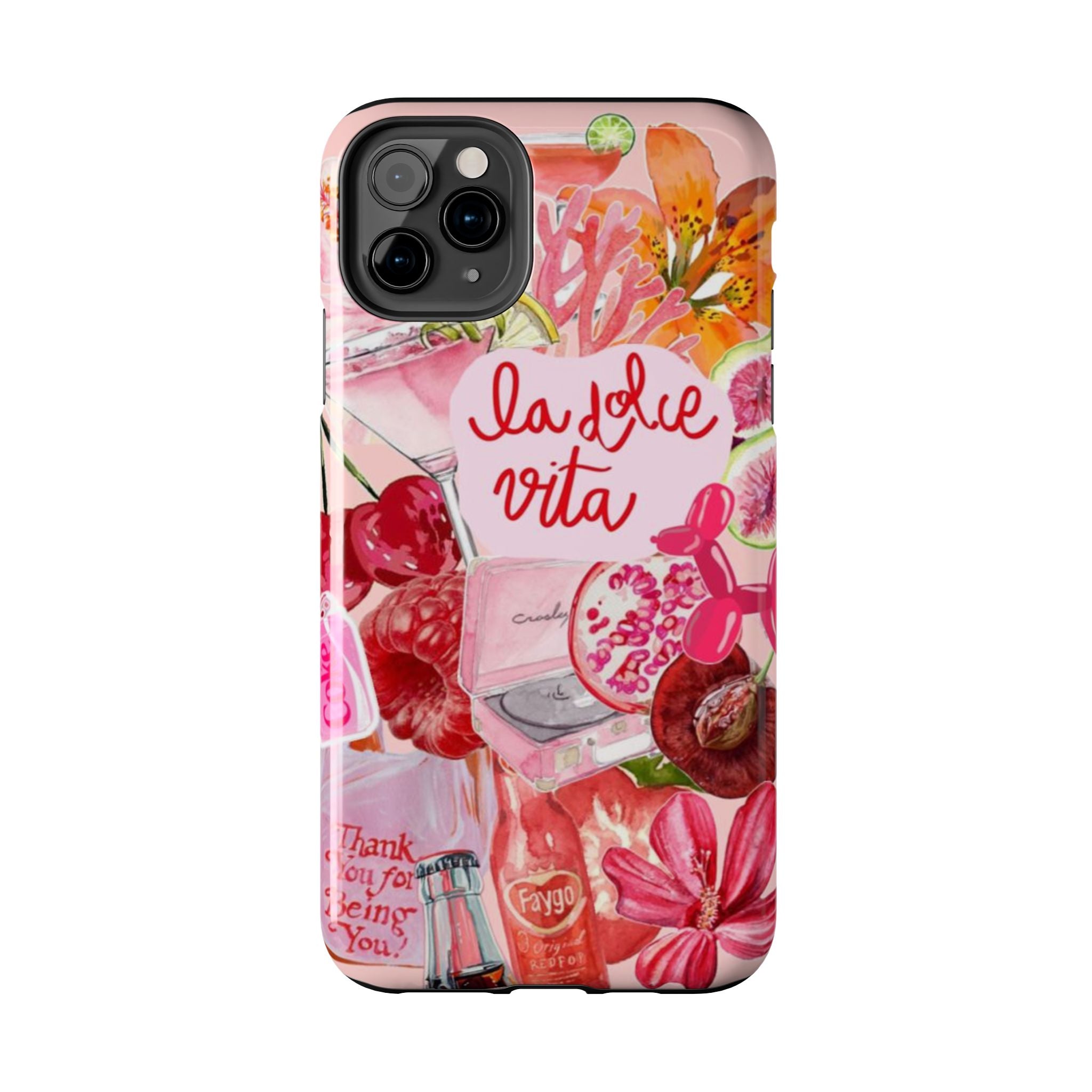 'La Dolce Vita' Pink Floral Collage
