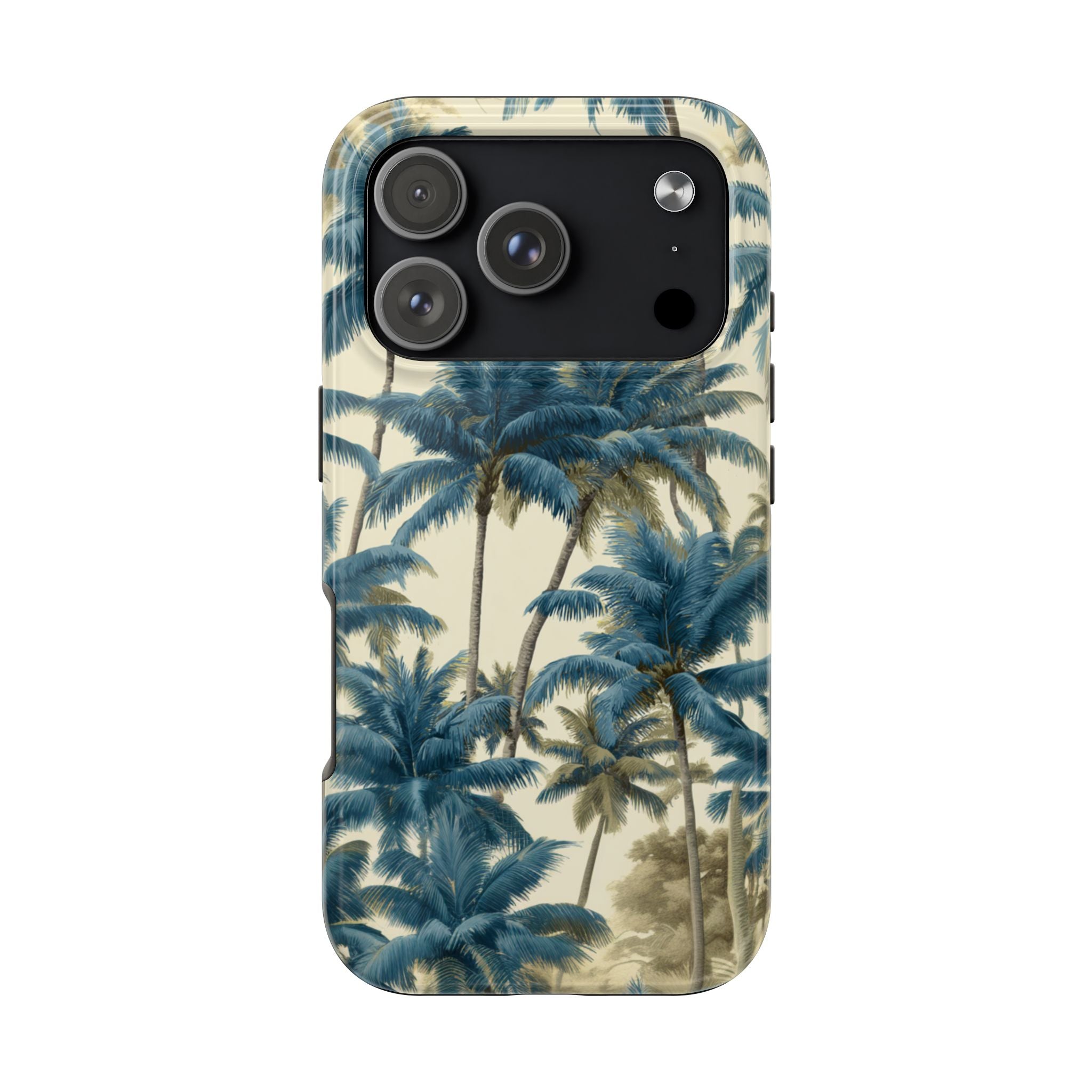 Blue Vintage Tropical Palm