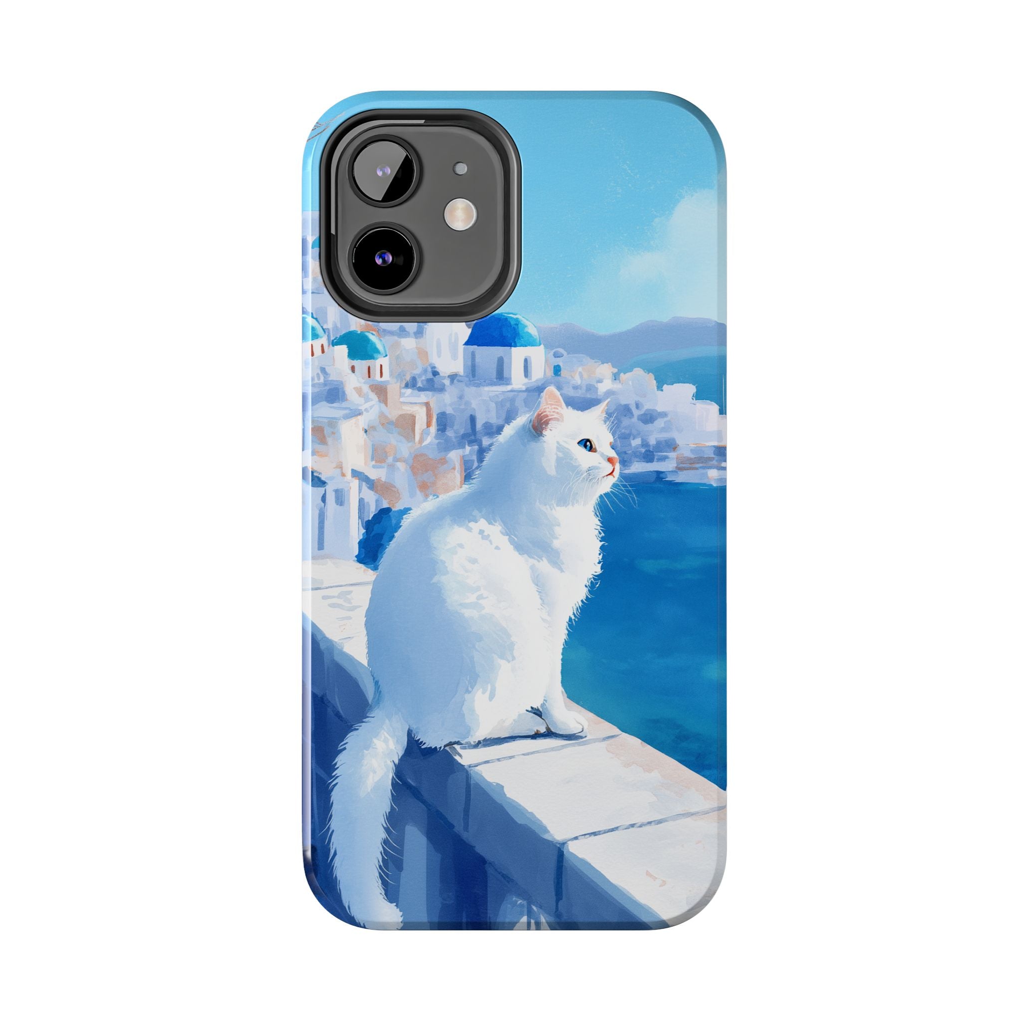White Cat in Santorini