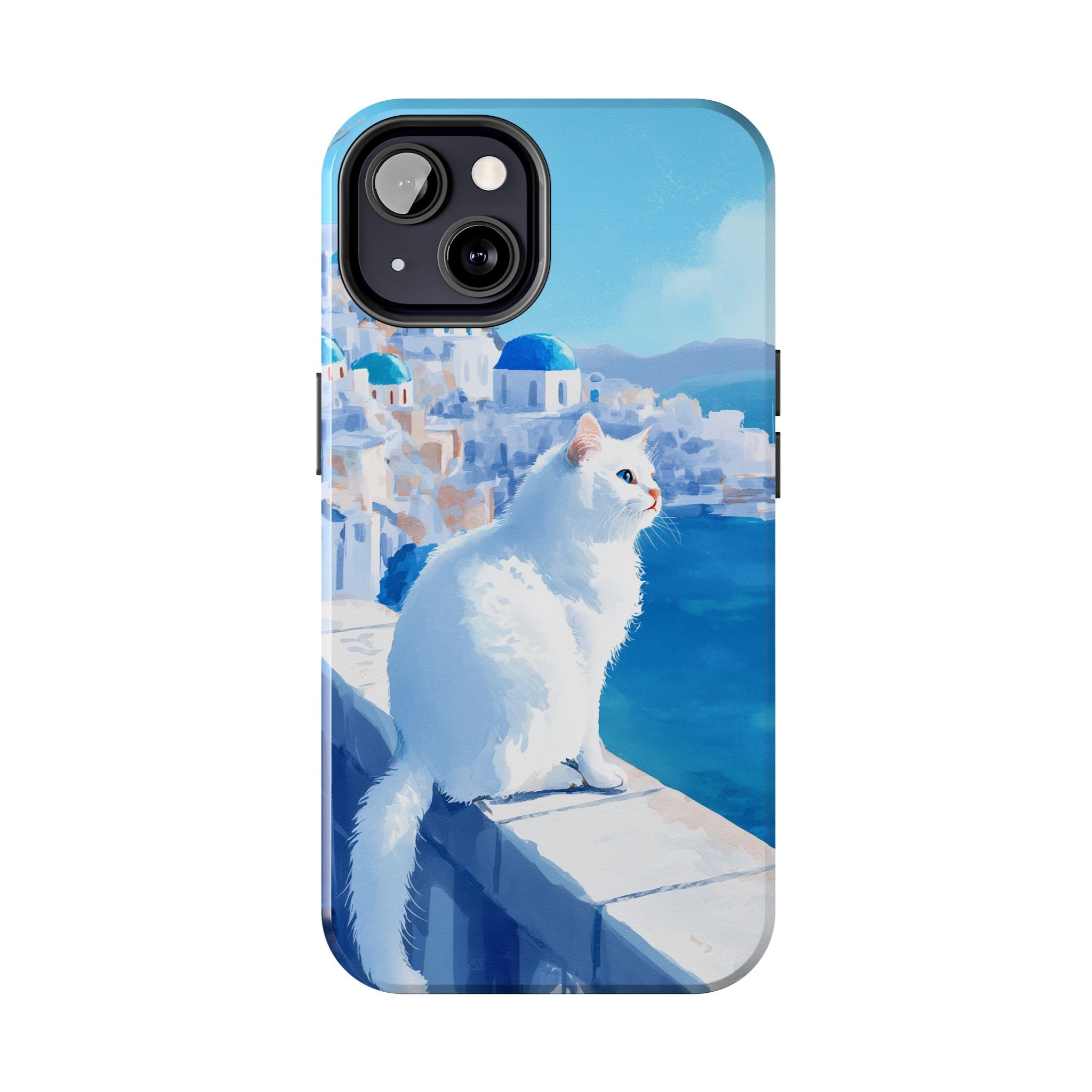 White Cat in Santorini