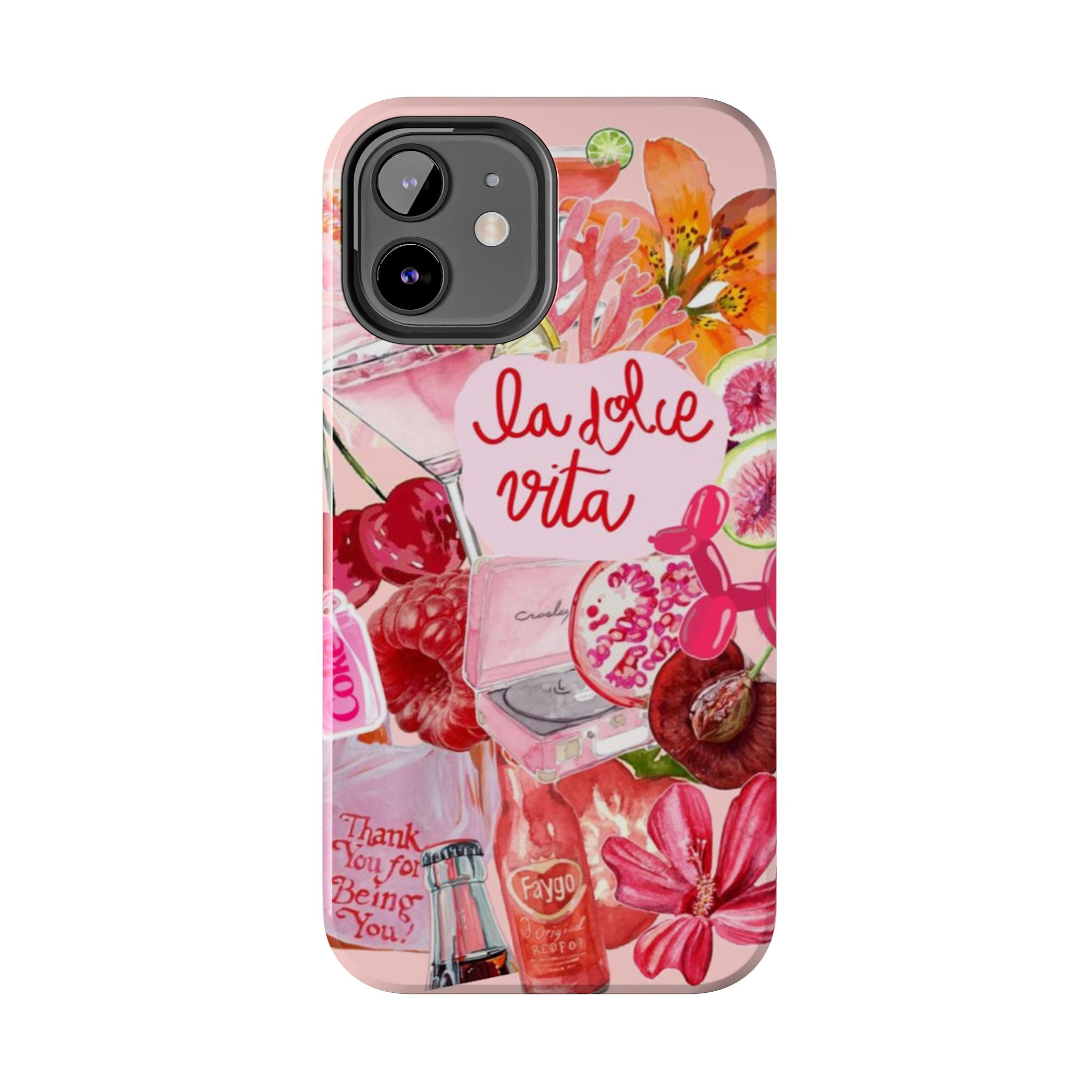 'La Dolce Vita' Pink Floral Collage