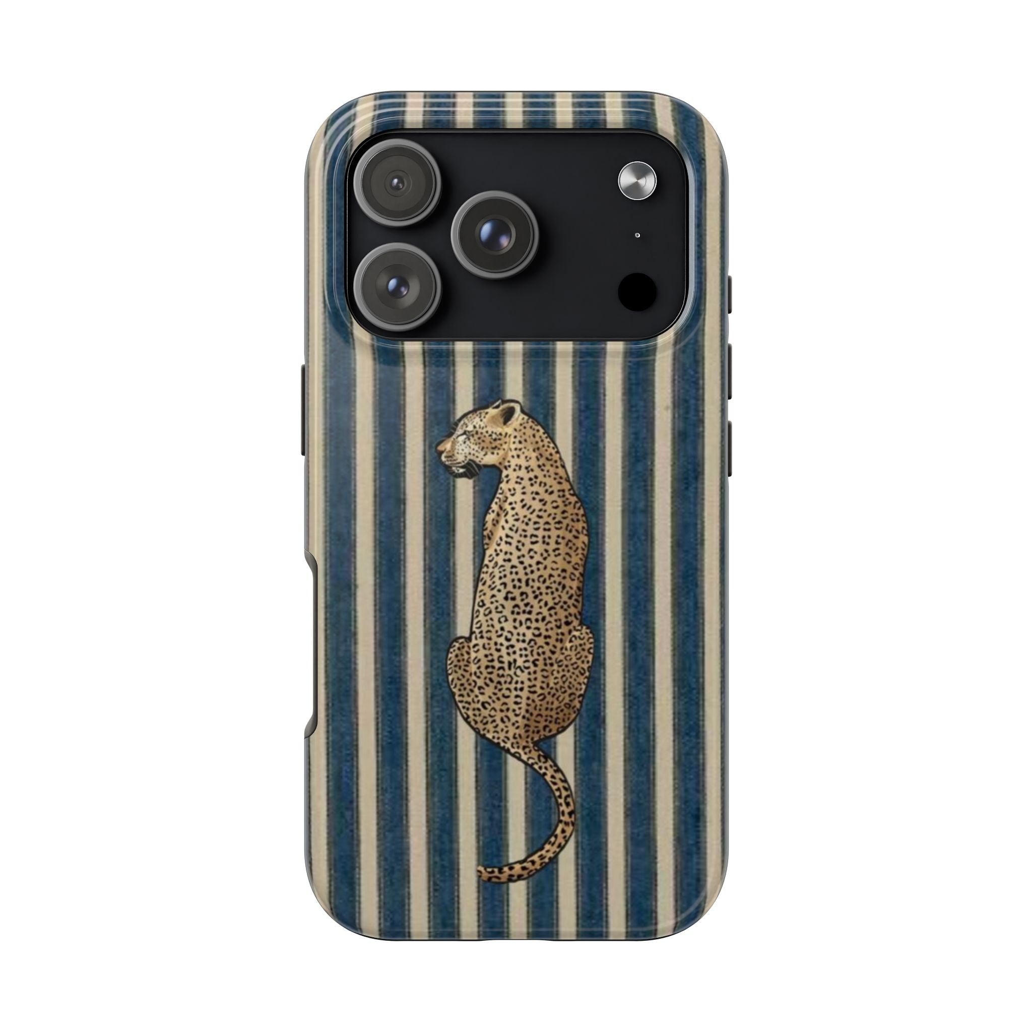 Leopard Vintage Blue Stripe